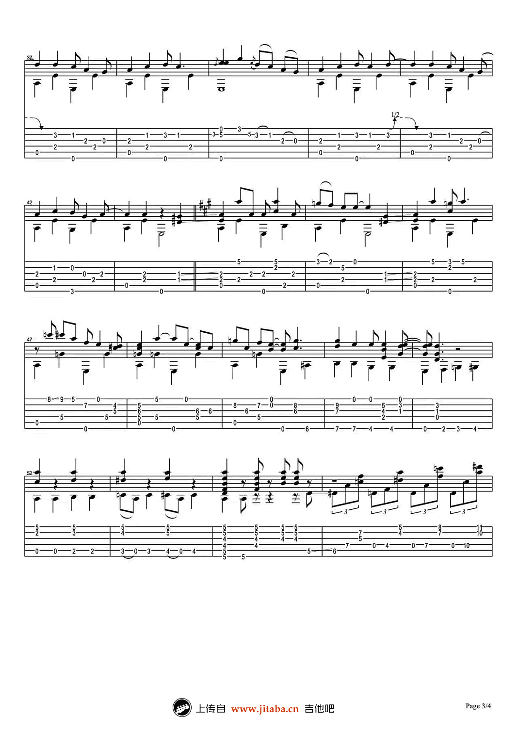 Windy And Warm指弹谱 原版六线谱_吉他吧编配_Tommy Emmanuel3
