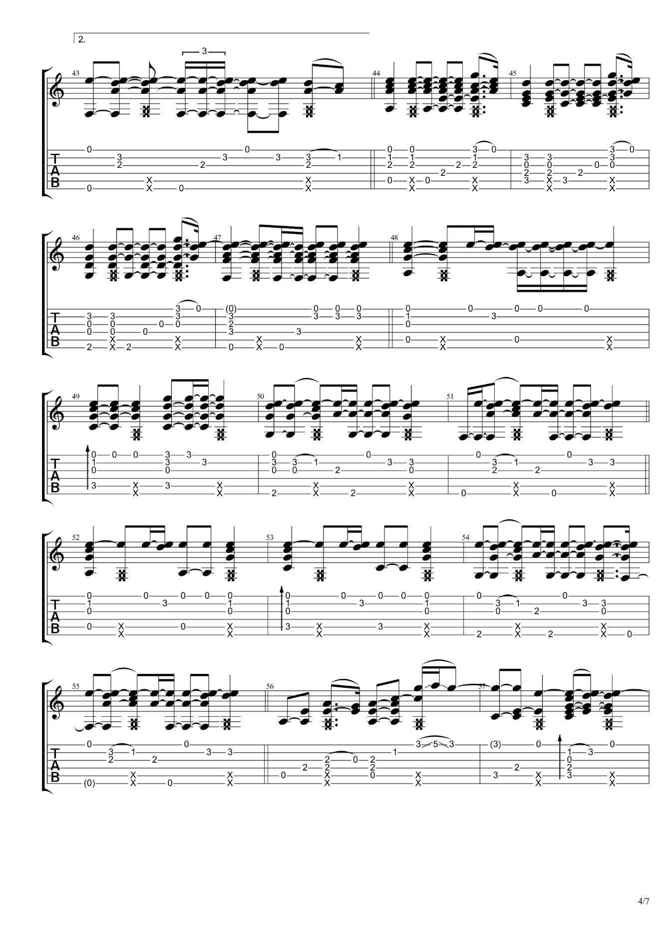 countingstars指弹谱 F调六线谱_高清版_By James4