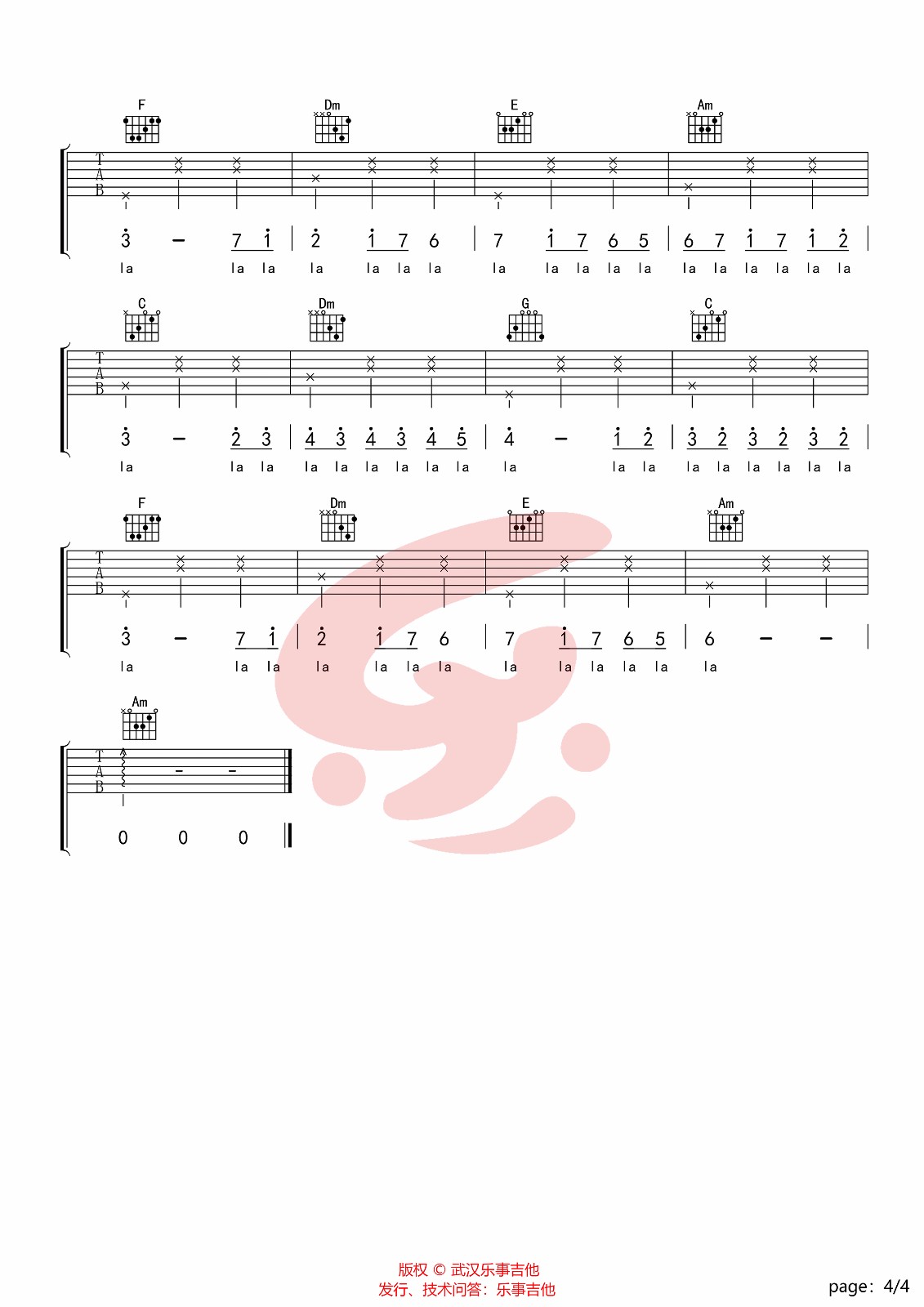Bana Ellerini Ver吉他谱 C调_乐事吉他编配_Dilan Ekinci4