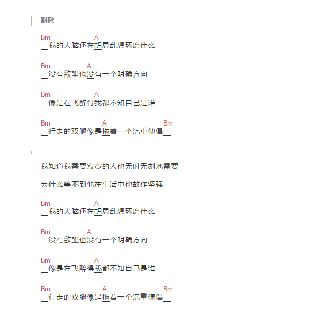 醉了吉他谱 D调和弦谱_简单版_赵雷2