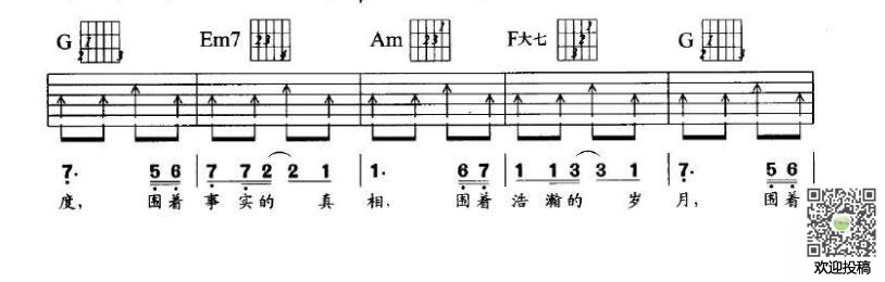 长城吉他谱 C调扫弦版_音乐之家编配_Beyond2