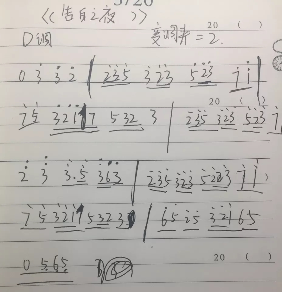 告白之夜指弹吉他谱 简单版_钟的吉他编配_喻言家2