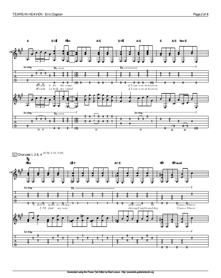 泪洒天堂指弹谱 原调六线谱_精选版_Eric Clapton2