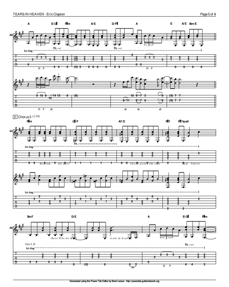 泪洒天堂指弹谱 原调六线谱_精选版_Eric Clapton5