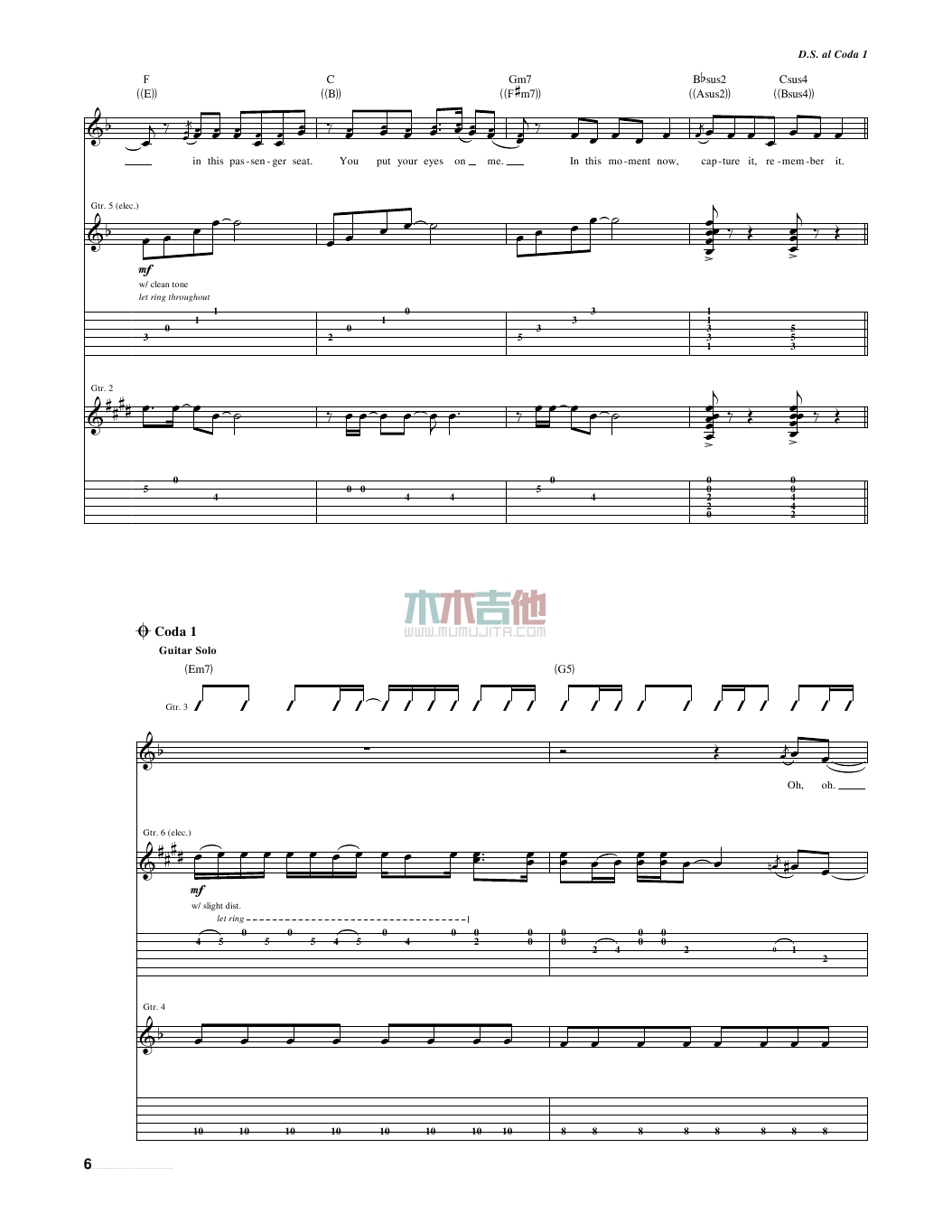 fearless吉他谱 A调女生版_木木吉他编配_Taylor Swift6