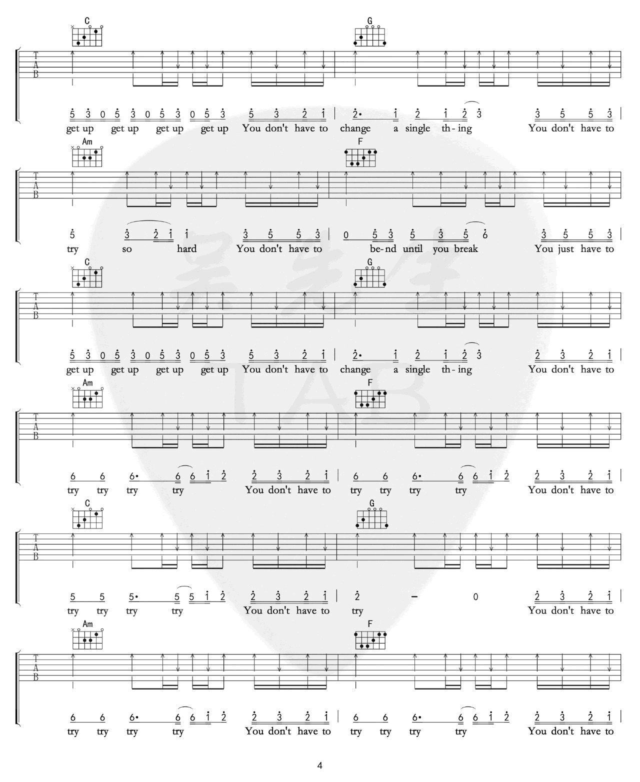 Try吉他谱 C调高清版_吴先生编配_Colbie Caillat4