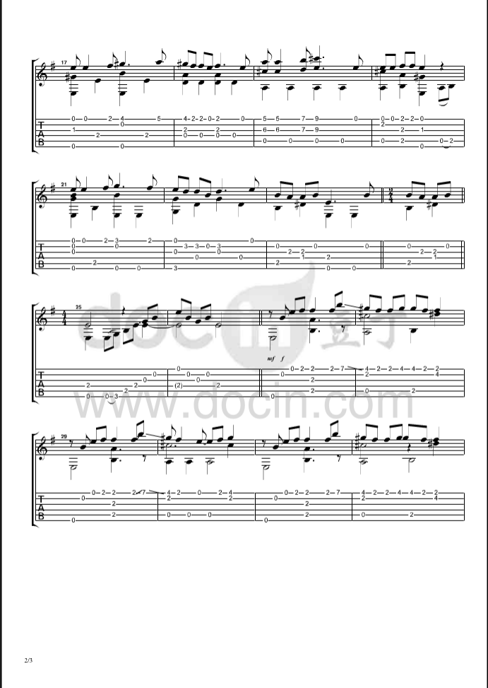 No Milk Today指弹谱 原调六线谱_豆丁网编配_Herman's Hermits2