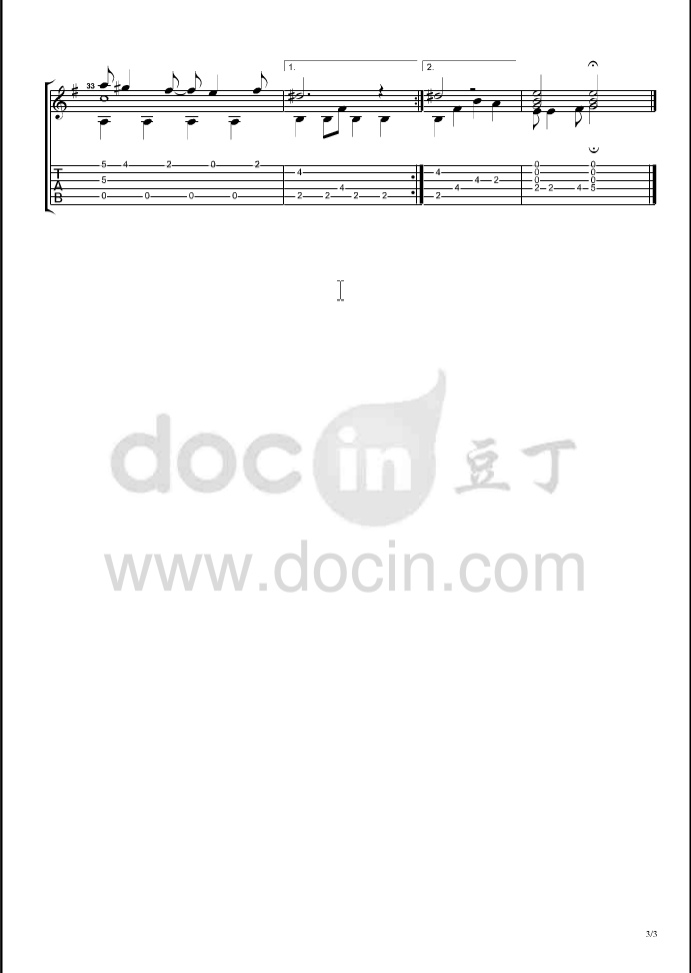 No Milk Today指弹谱 原调六线谱_豆丁网编配_Herman's Hermits3