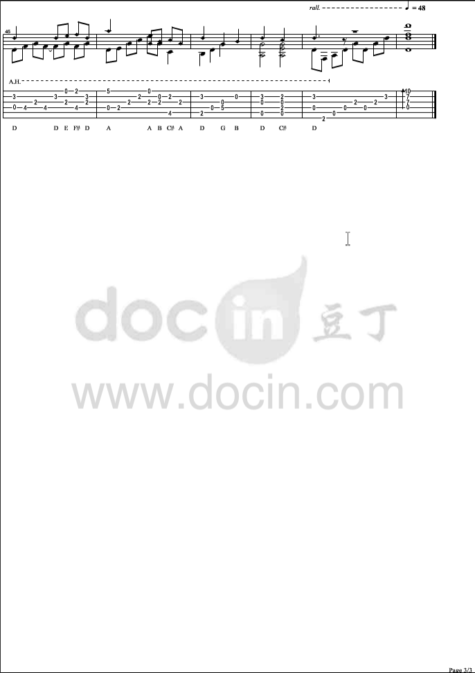 Sundial Dreams指弹谱 C调六线谱_豆丁网编配_Kevin Kern3