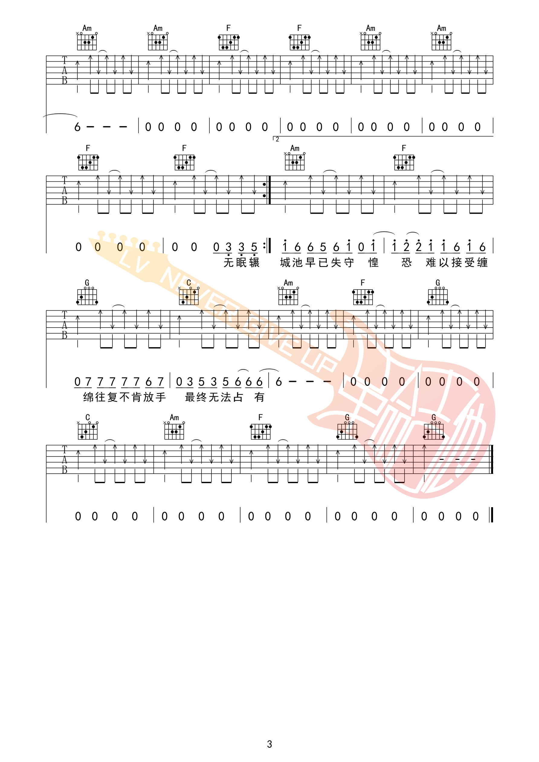 《极恶都市》吉他谱C调_革命吉他版本_夏日入侵企画3