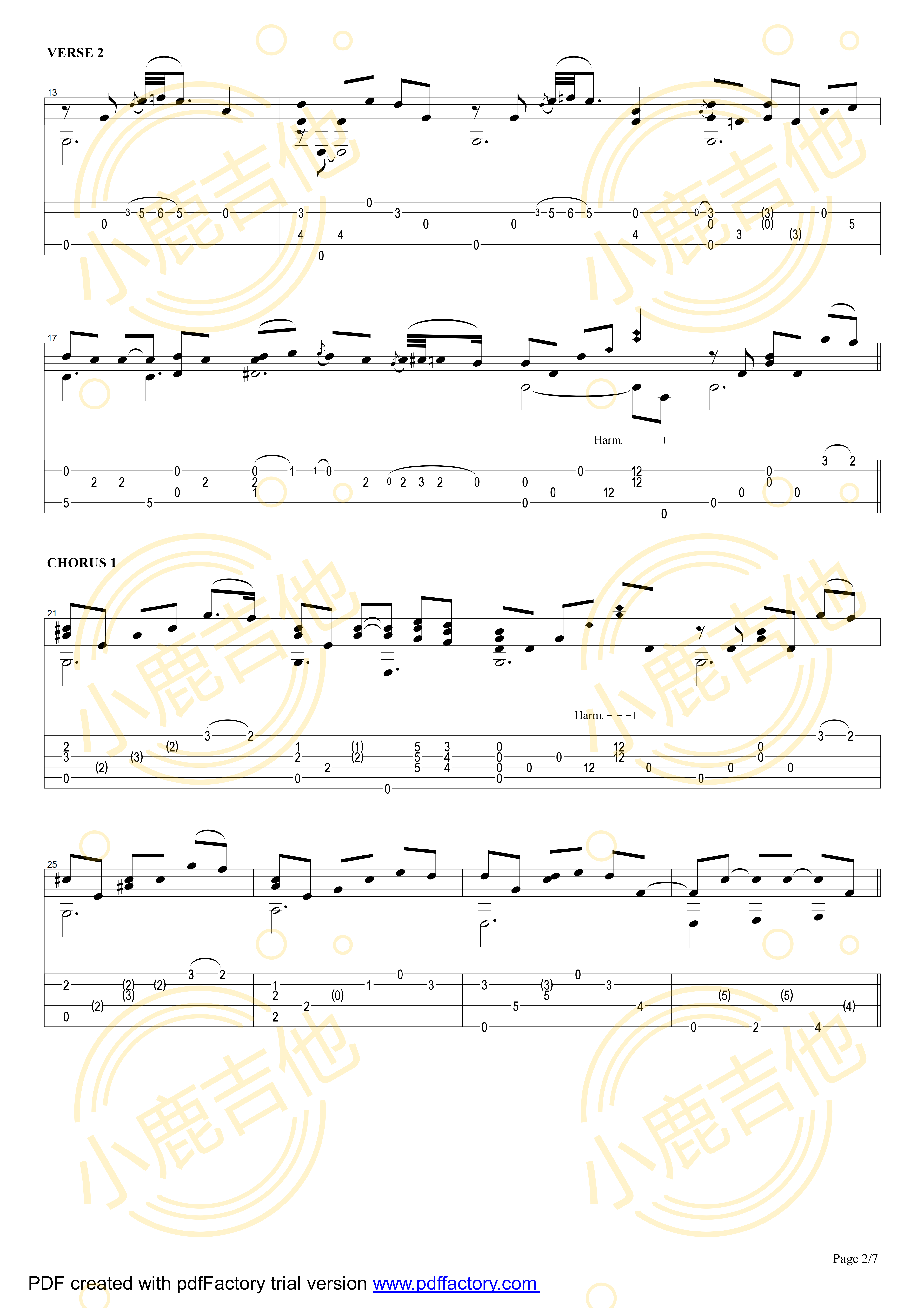 Smokey Mountain Lullaby - Tommy Emmanuel指弹吉他谱(小鹿吉他)2
