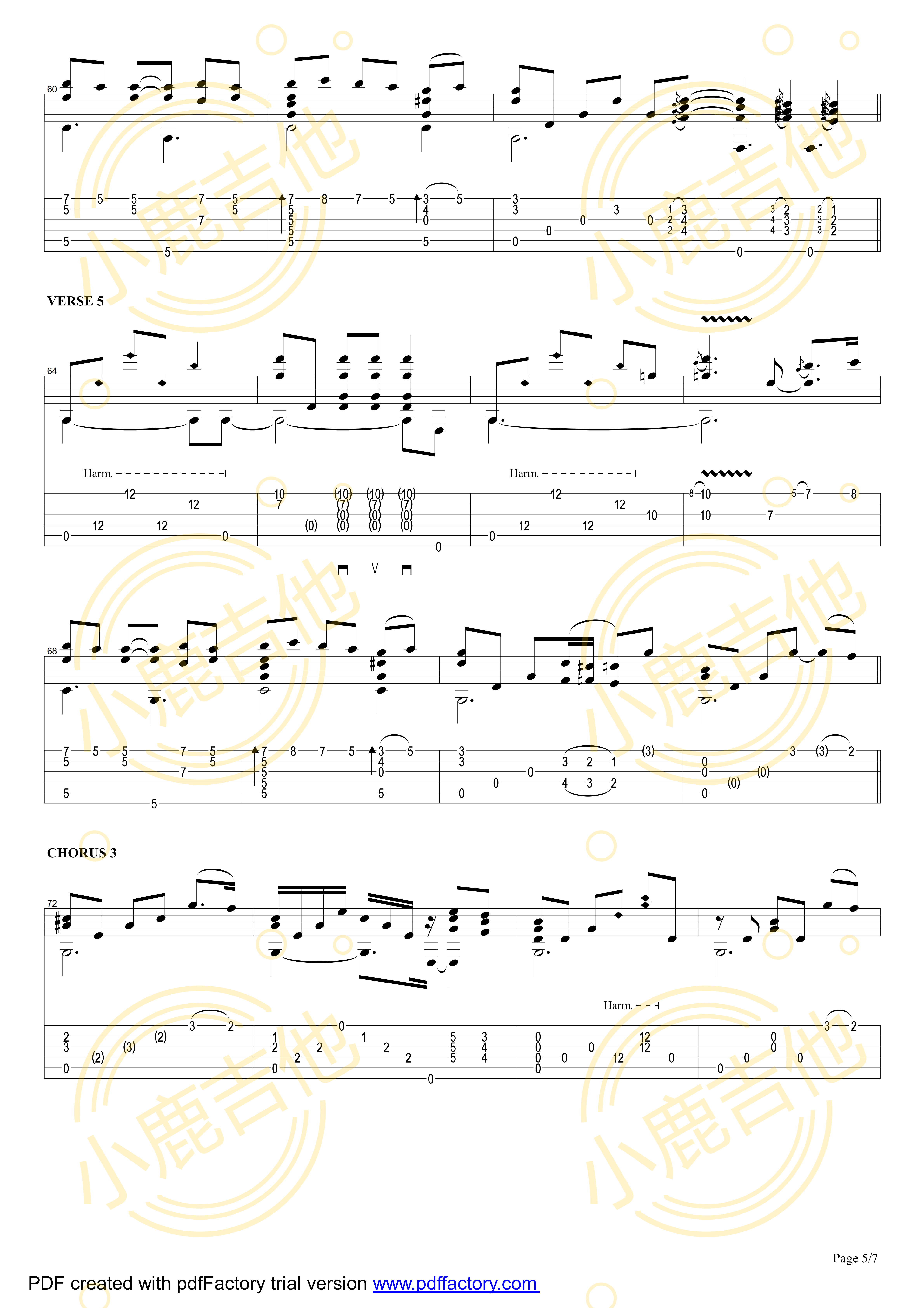 Smokey Mountain Lullaby - Tommy Emmanuel指弹吉他谱(小鹿吉他)5