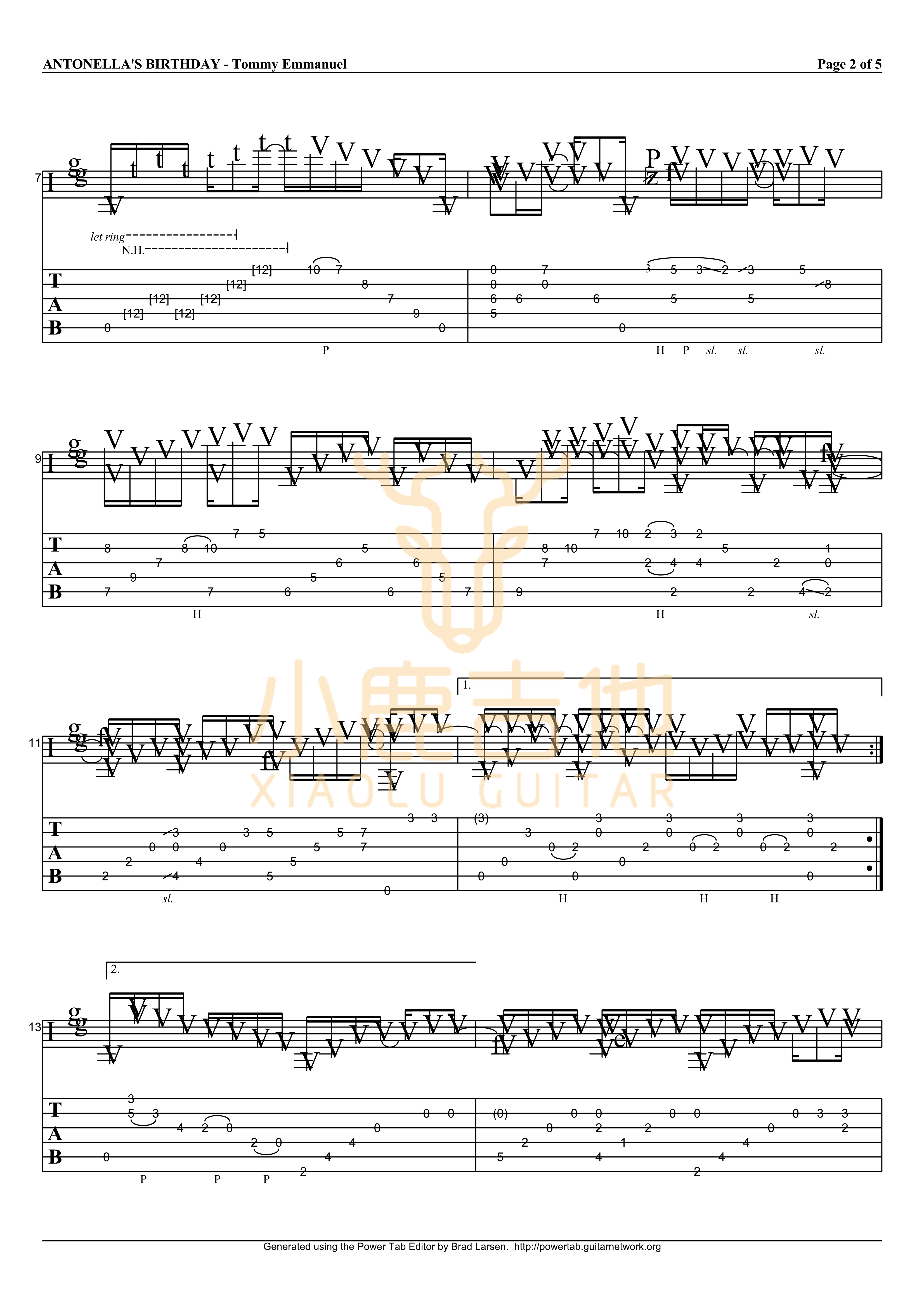 Antonella's Birthday-Tommy Emmanuel指弹吉他谱2