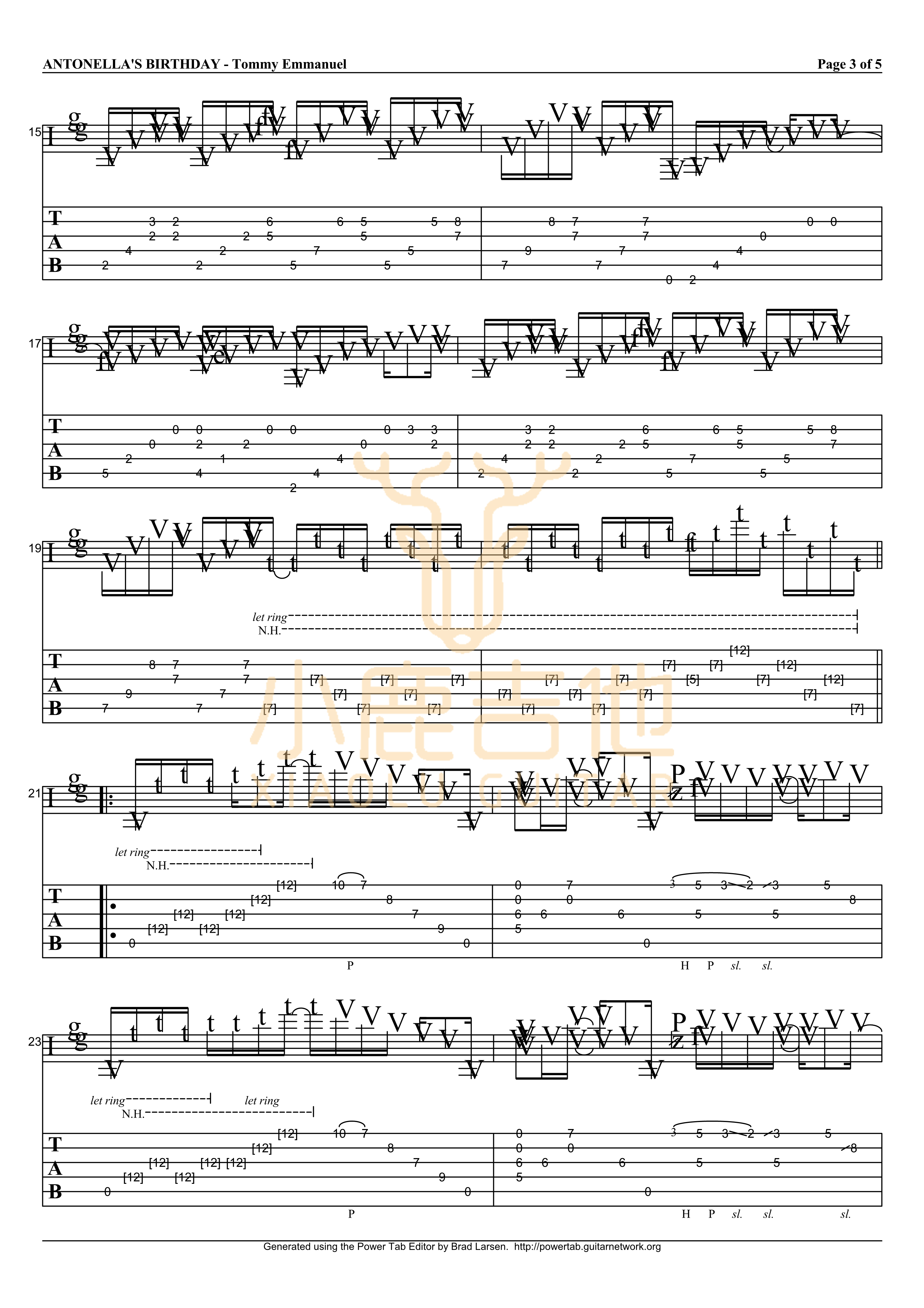 Antonella's Birthday-Tommy Emmanuel指弹吉他谱3