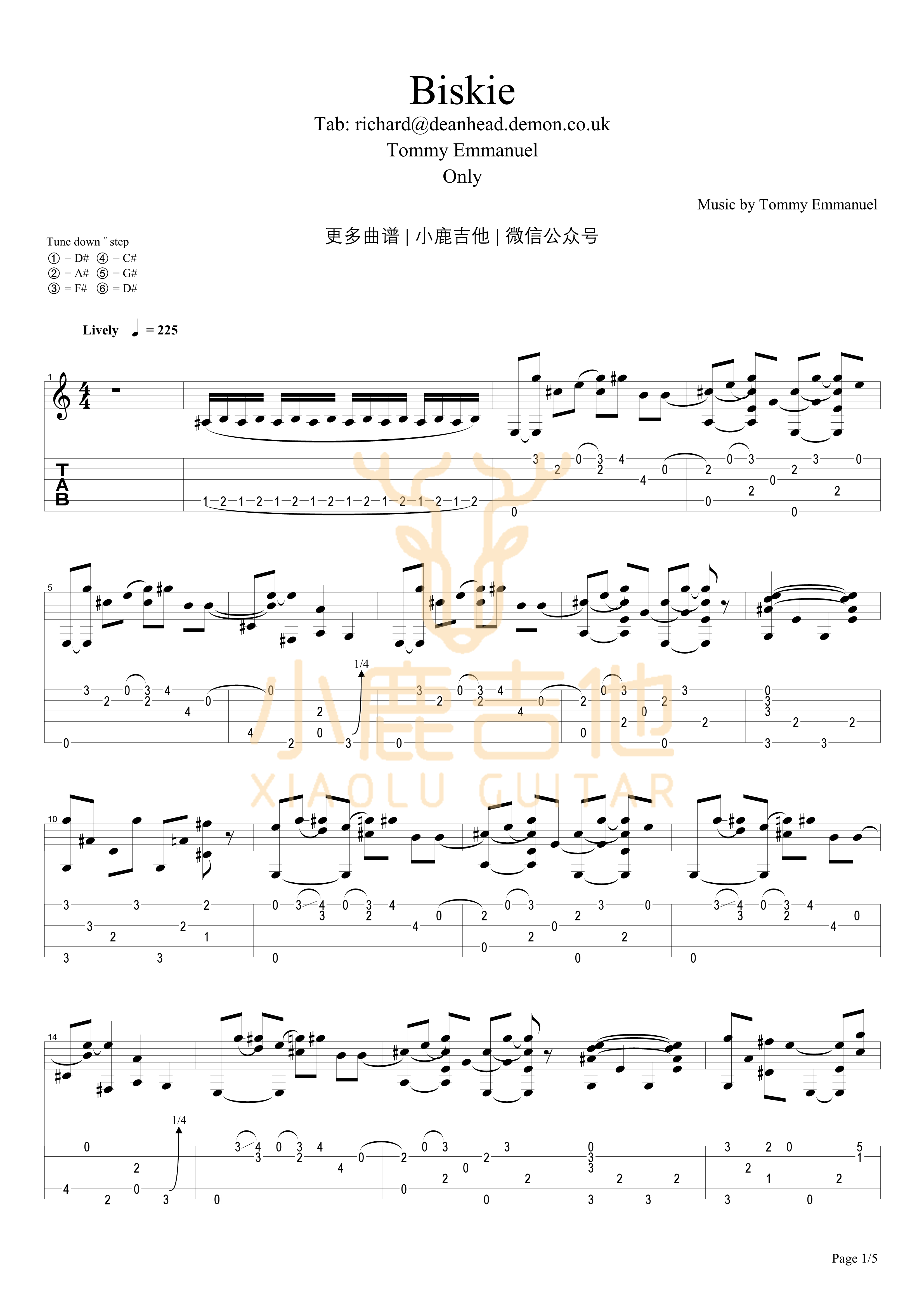 Biskie-Tommy Emmanuel指弹吉他谱1