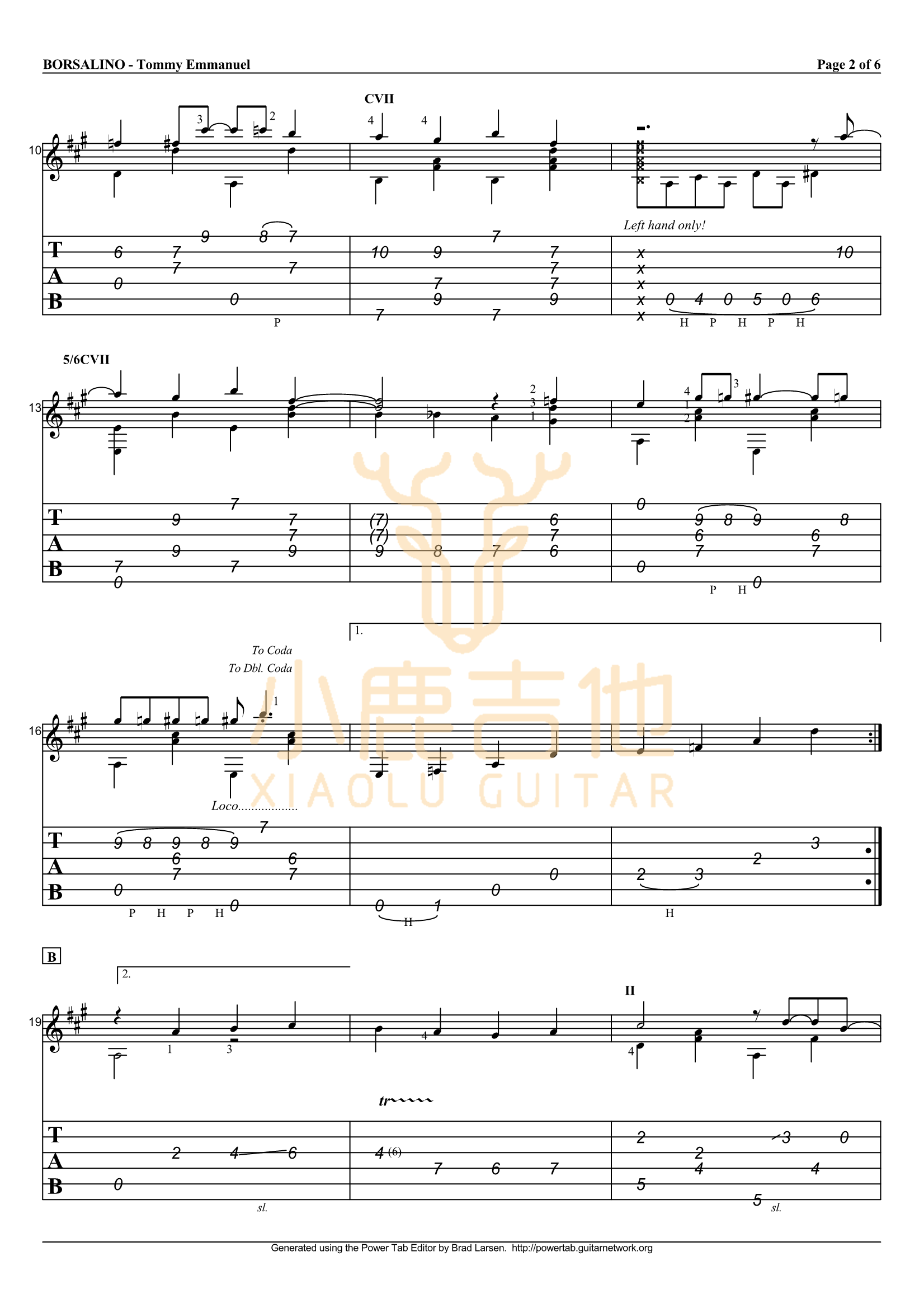 Borsalino-Tommy Emmanuel指弹吉他谱2