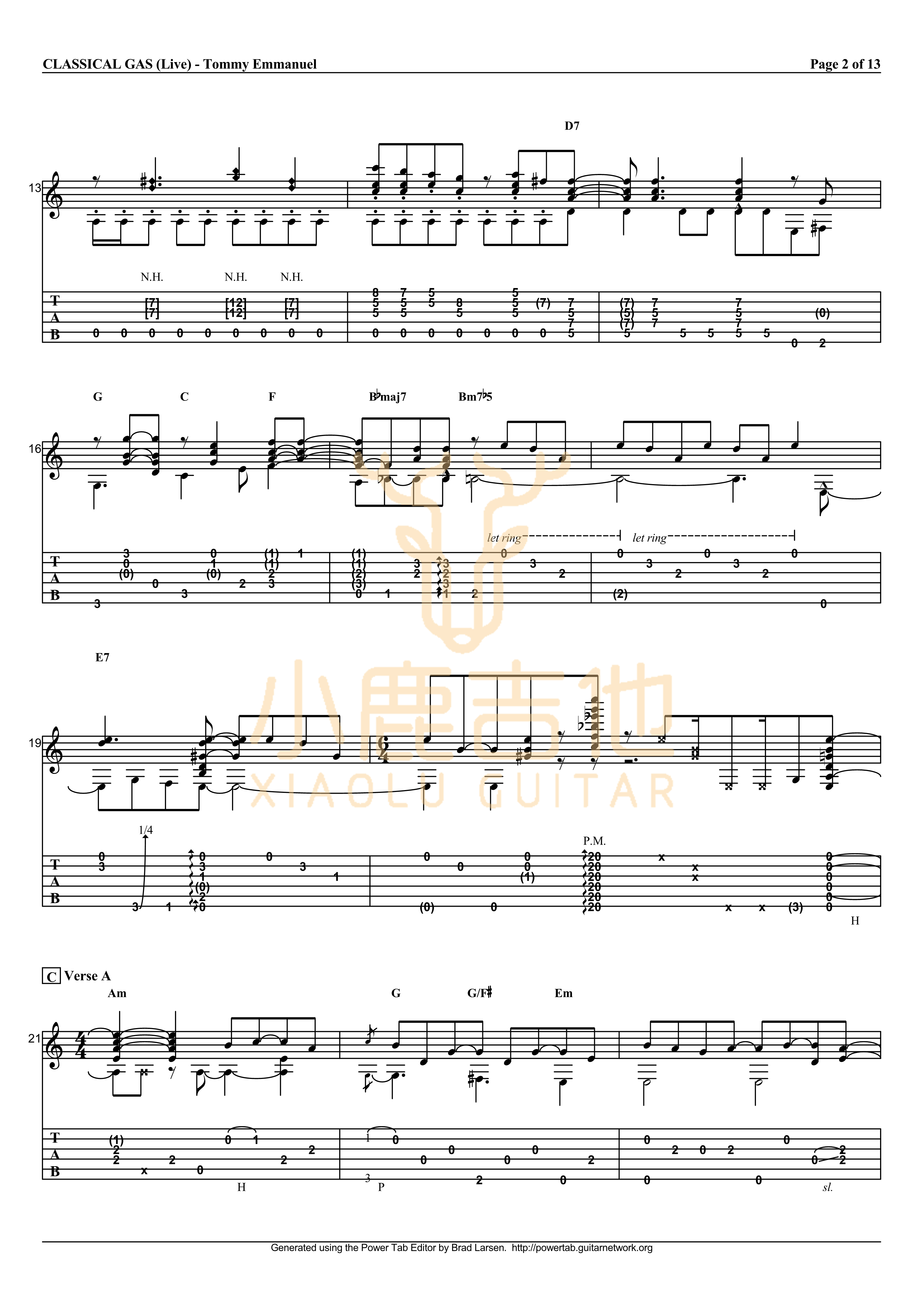 Classical Gas-Tommy Emmanuel指弹吉他谱2