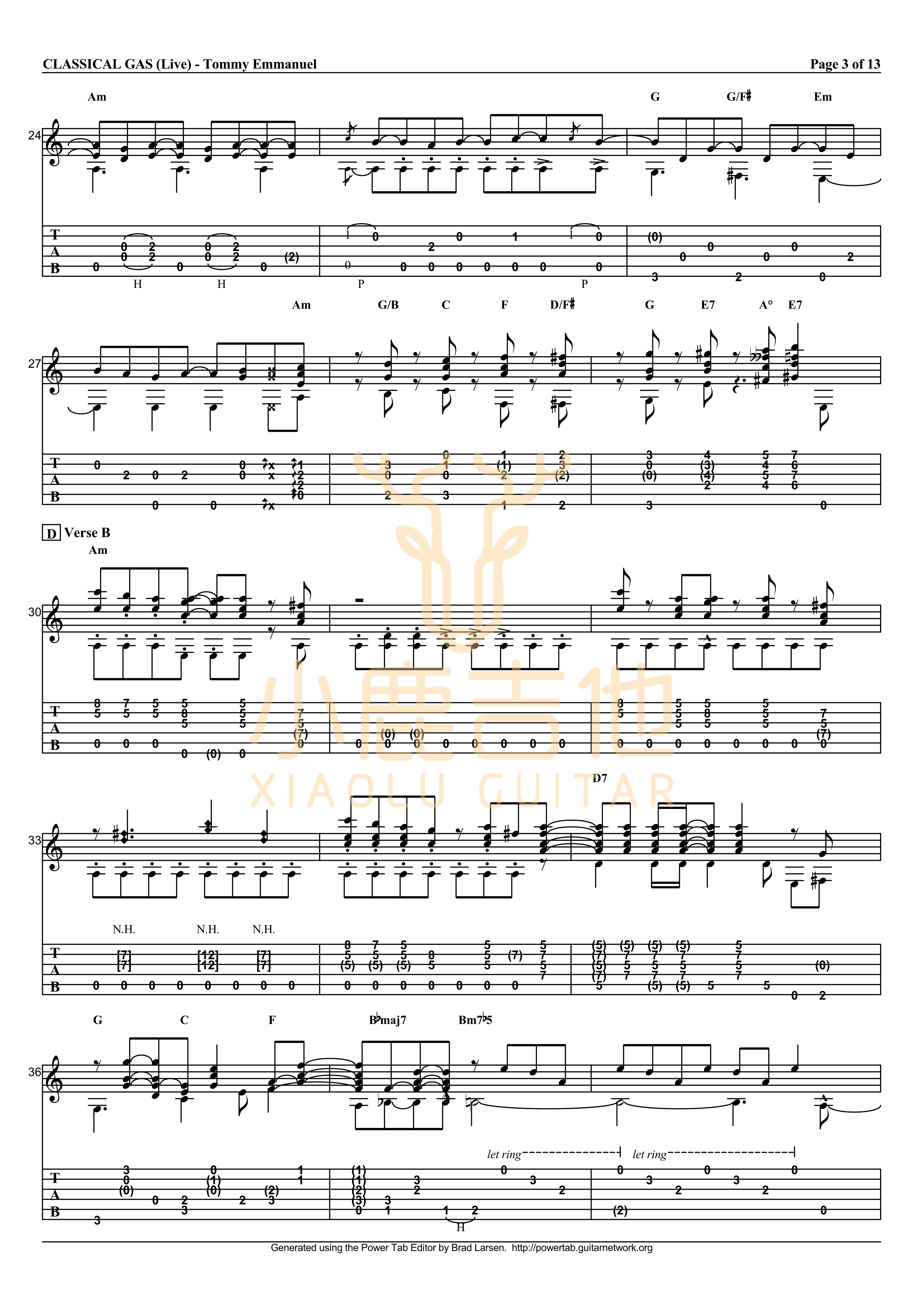 Classical Gas-Tommy Emmanuel指弹吉他谱3