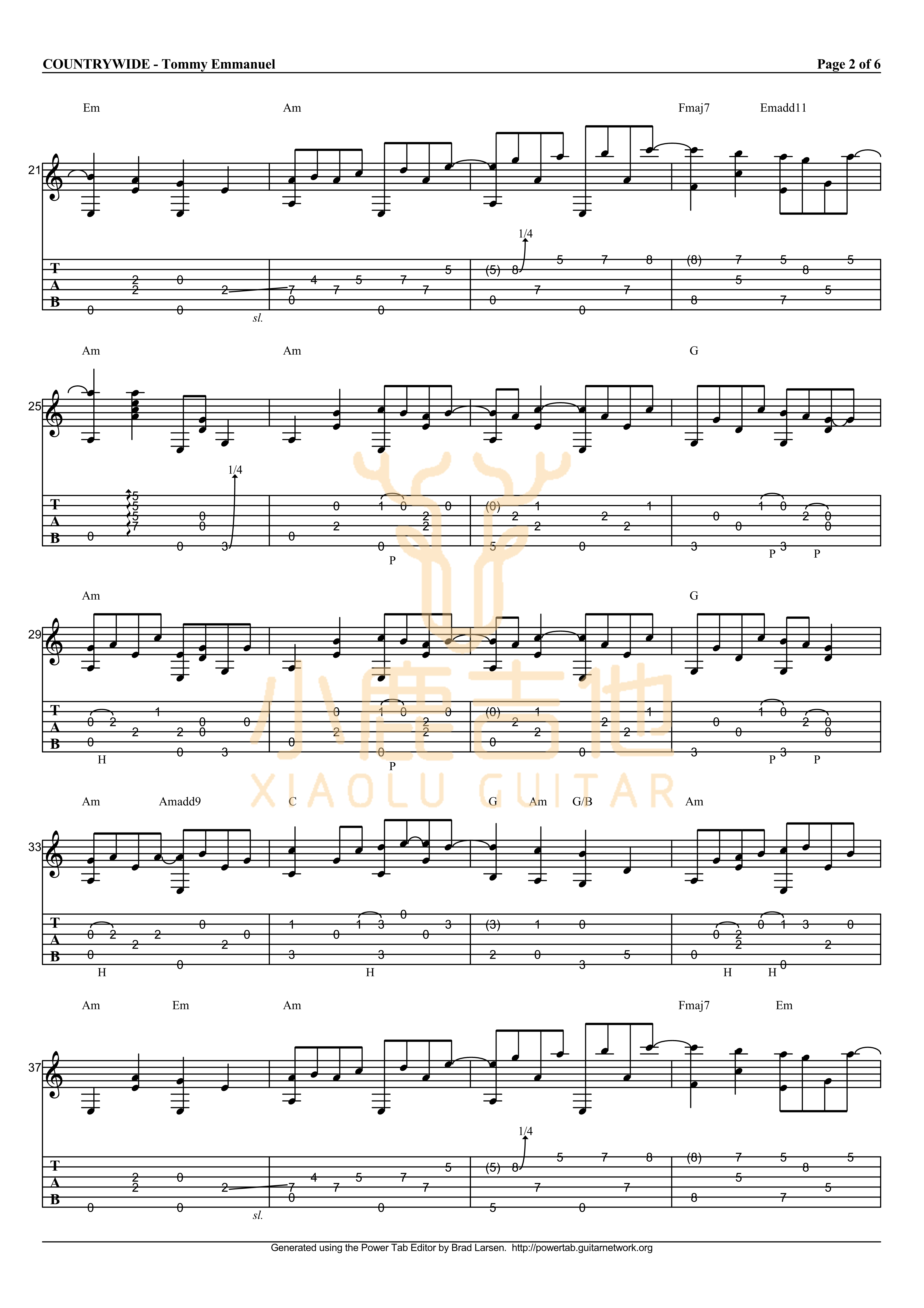 Countrywide-Tommy Emmanuel指弹吉他谱_小鹿吉他2