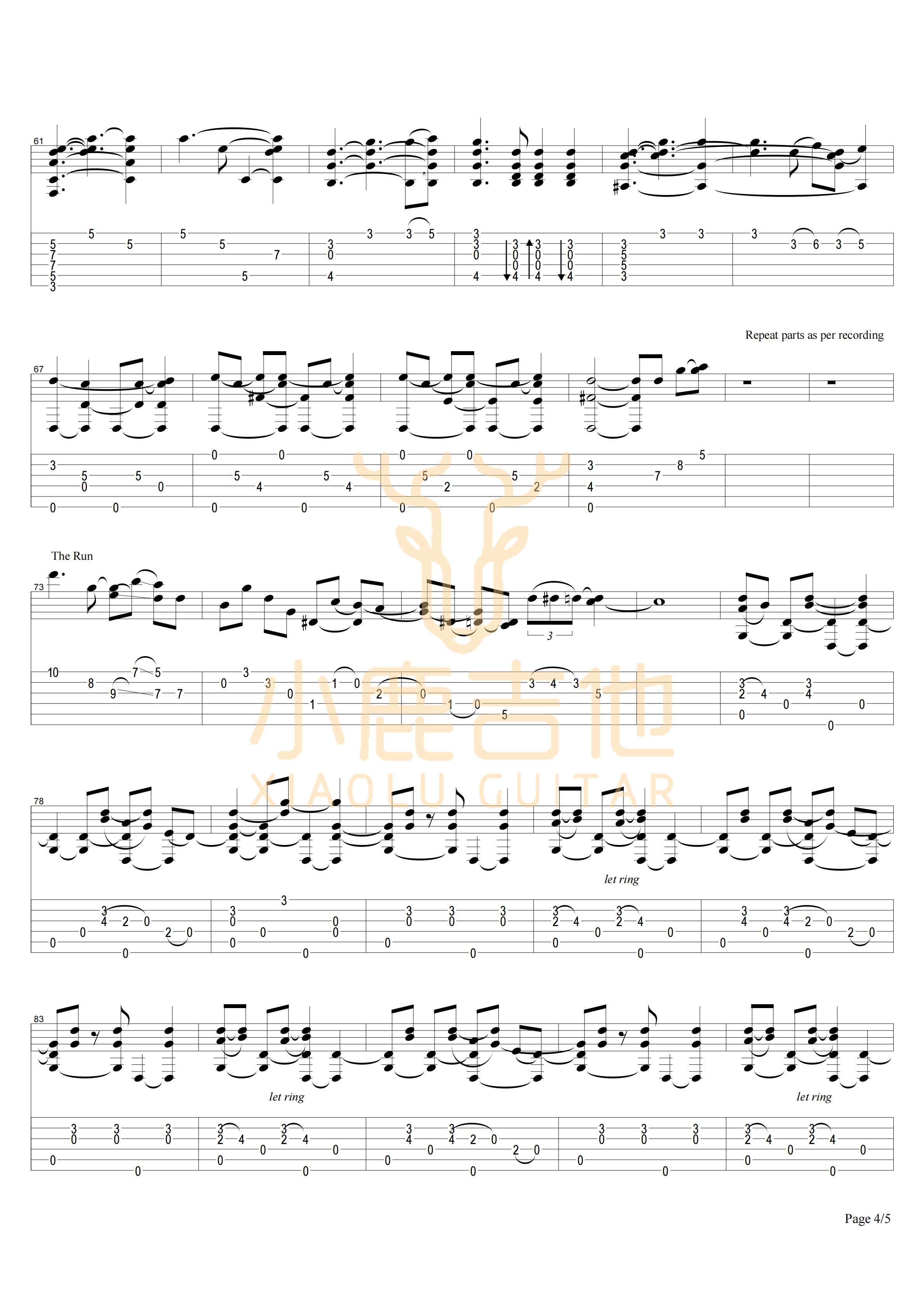 COWBOY'S DREAM-Tommy Emmanuel指弹吉他谱_小鹿吉他4