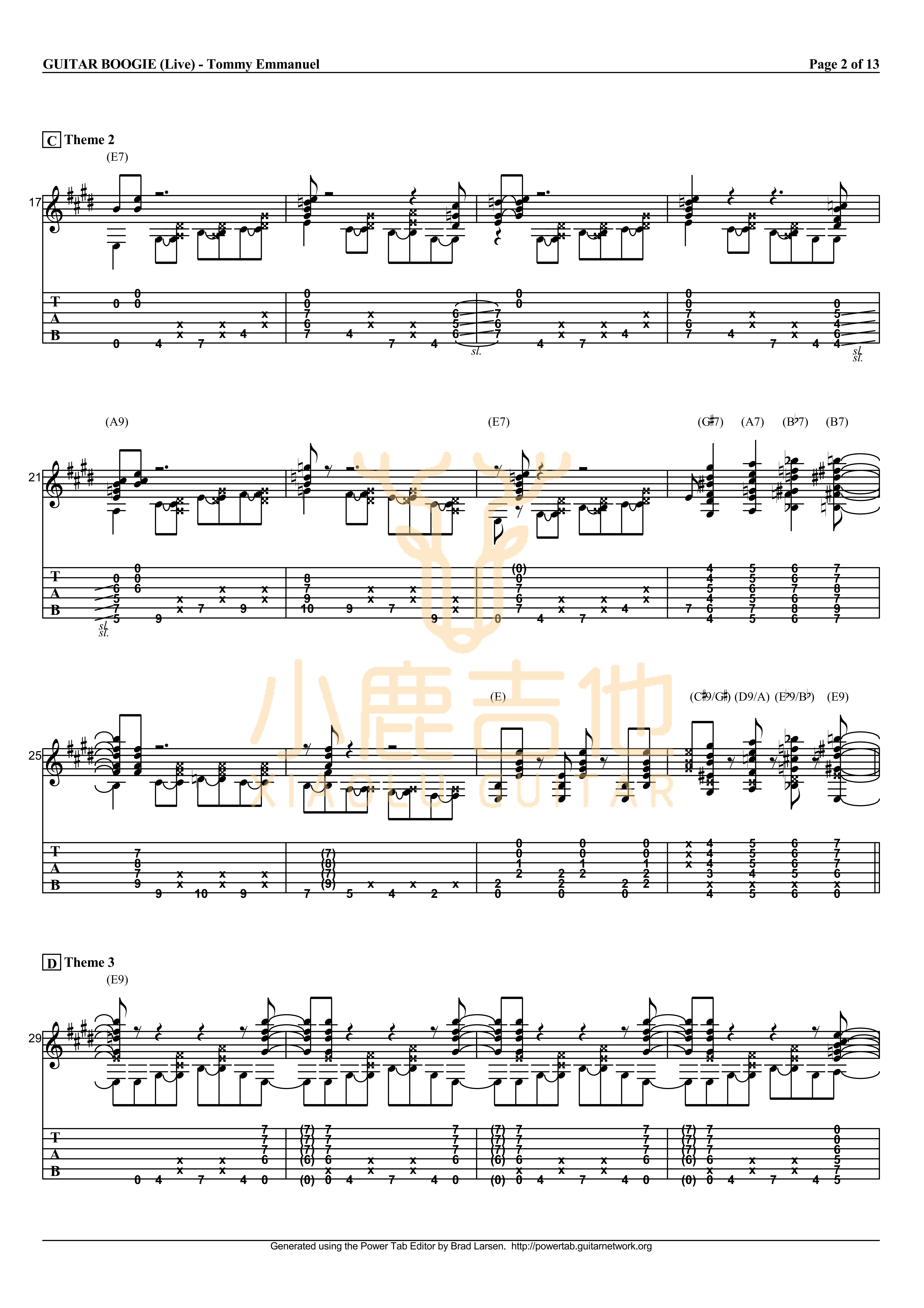 Guitar Boogie-Tommy Emmanuel指弹吉他谱_小鹿吉他2