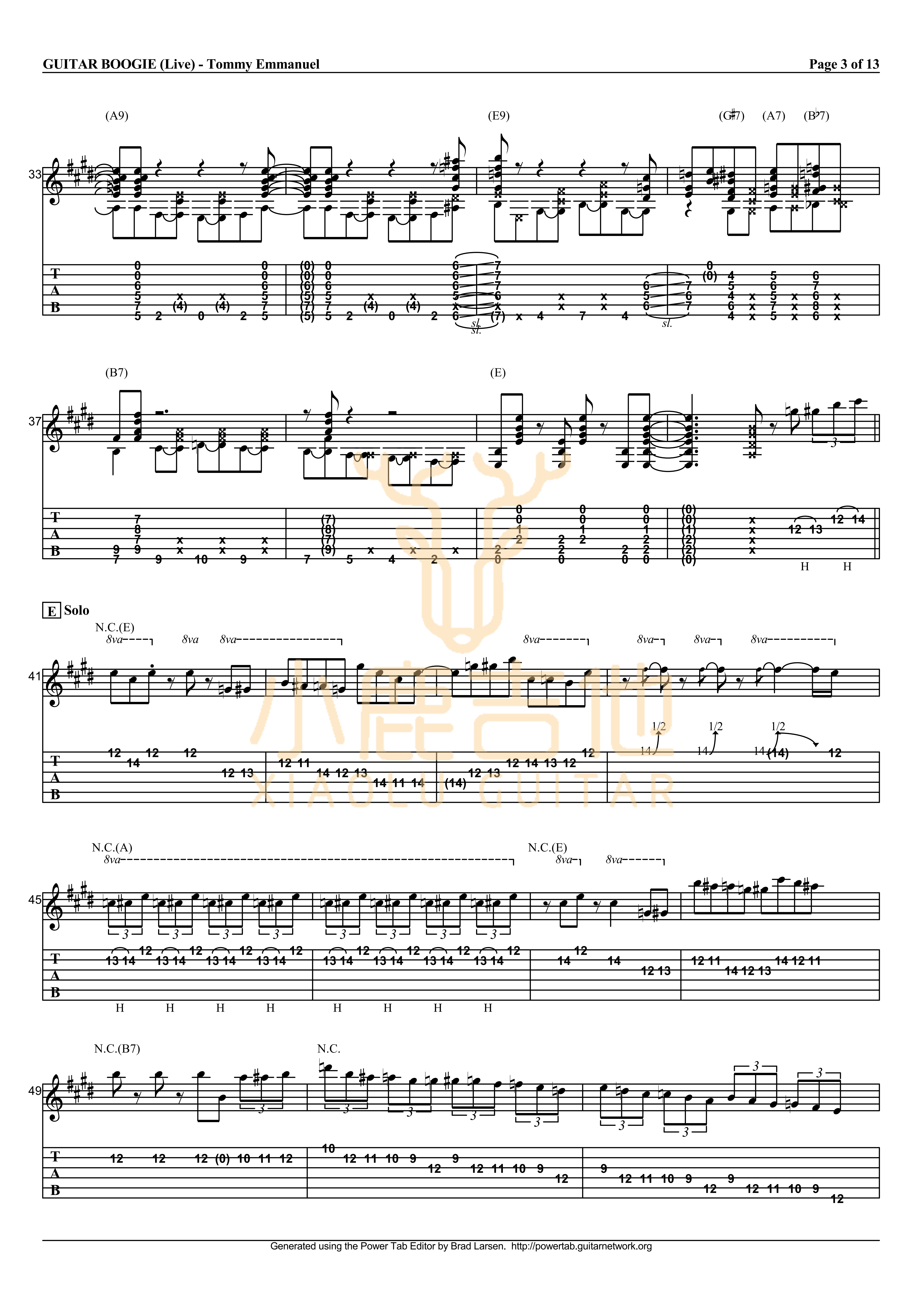 Guitar Boogie-Tommy Emmanuel指弹吉他谱_小鹿吉他3