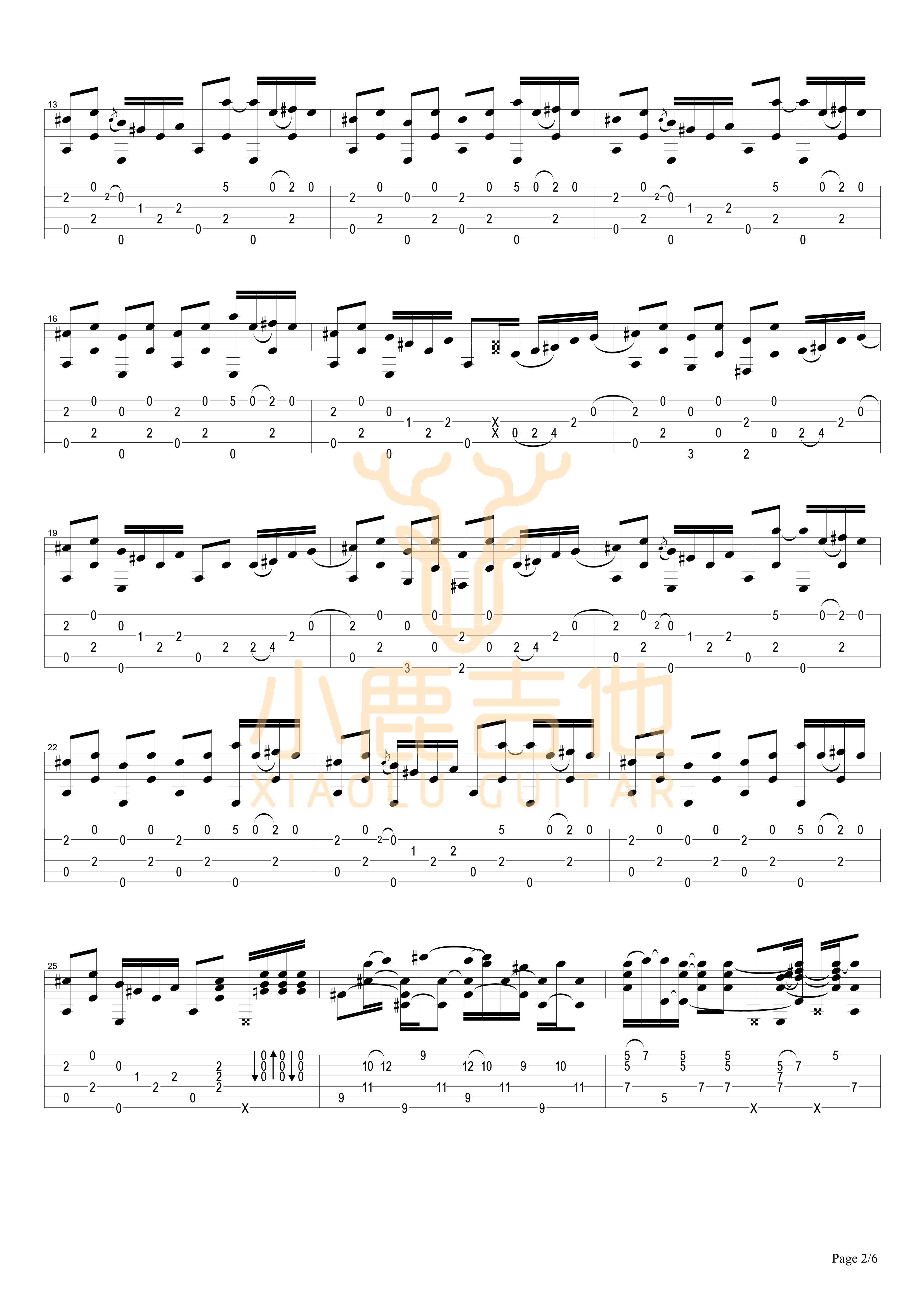Guitar Rag-Tommy Emmanuel指弹吉他谱（小鹿吉他）2