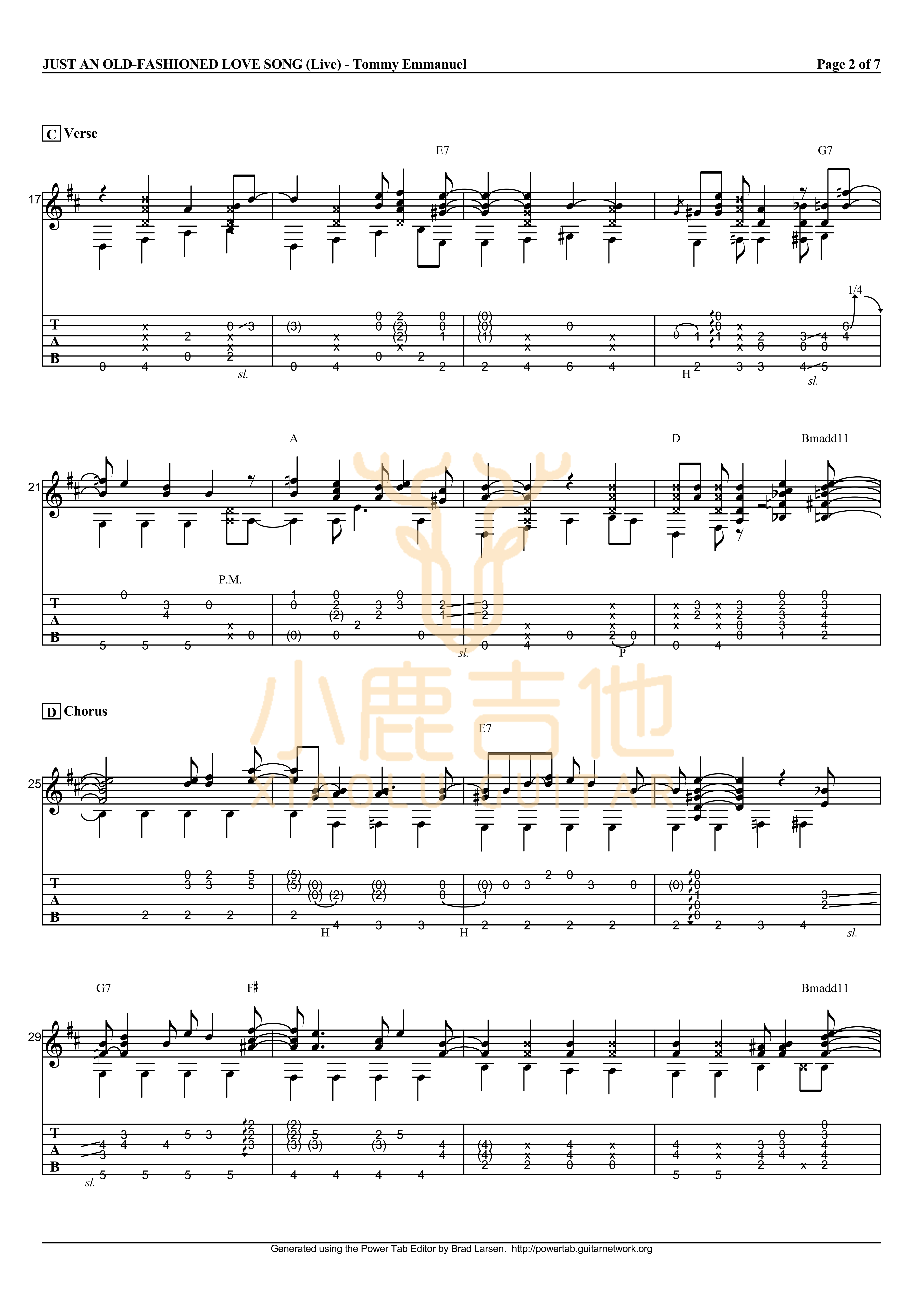 Just An Old-Fashioned Love Song-Tommy Emmanuel指弹吉他谱(小鹿吉他)2