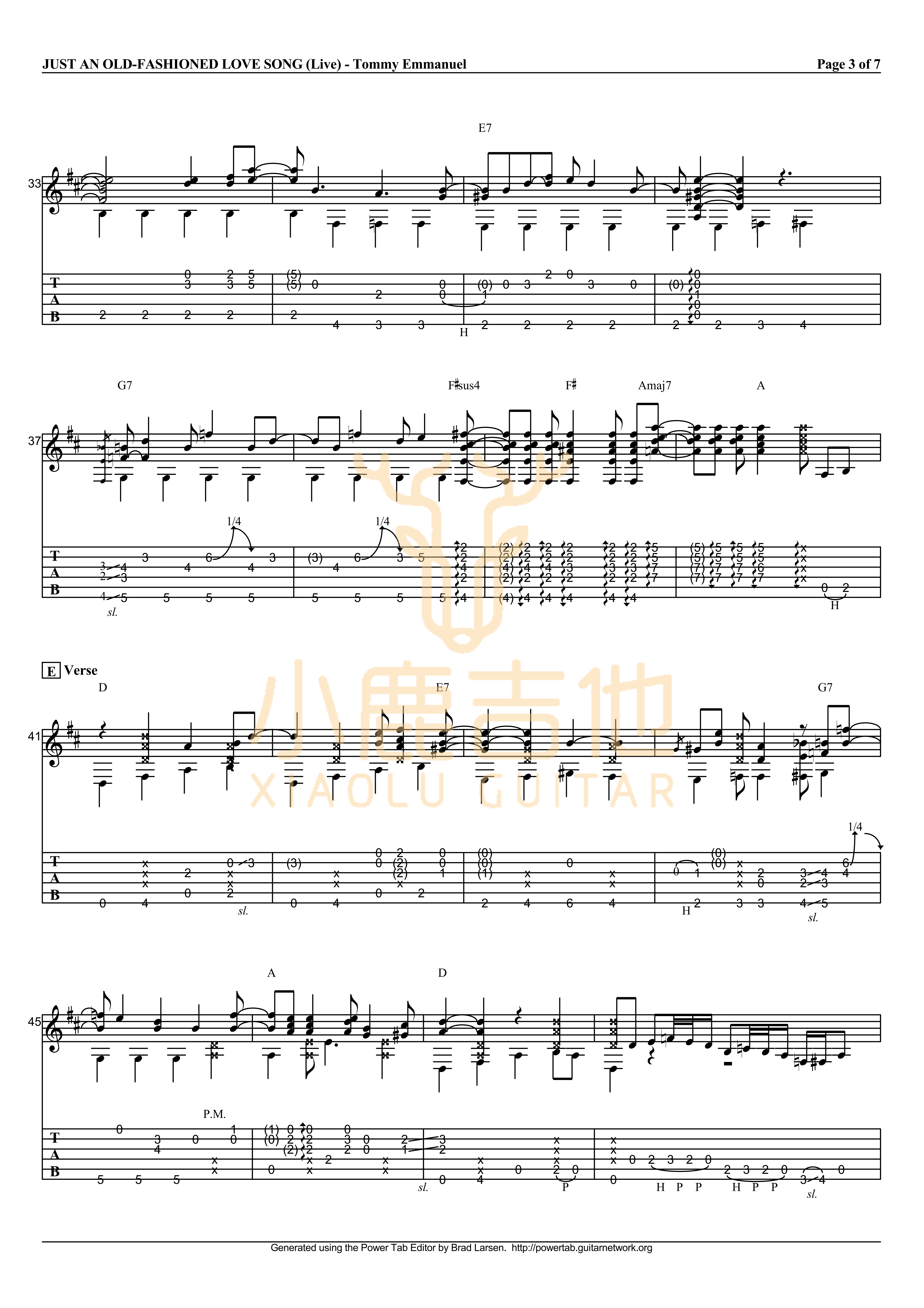 Just An Old-Fashioned Love Song-Tommy Emmanuel指弹吉他谱(小鹿吉他)3