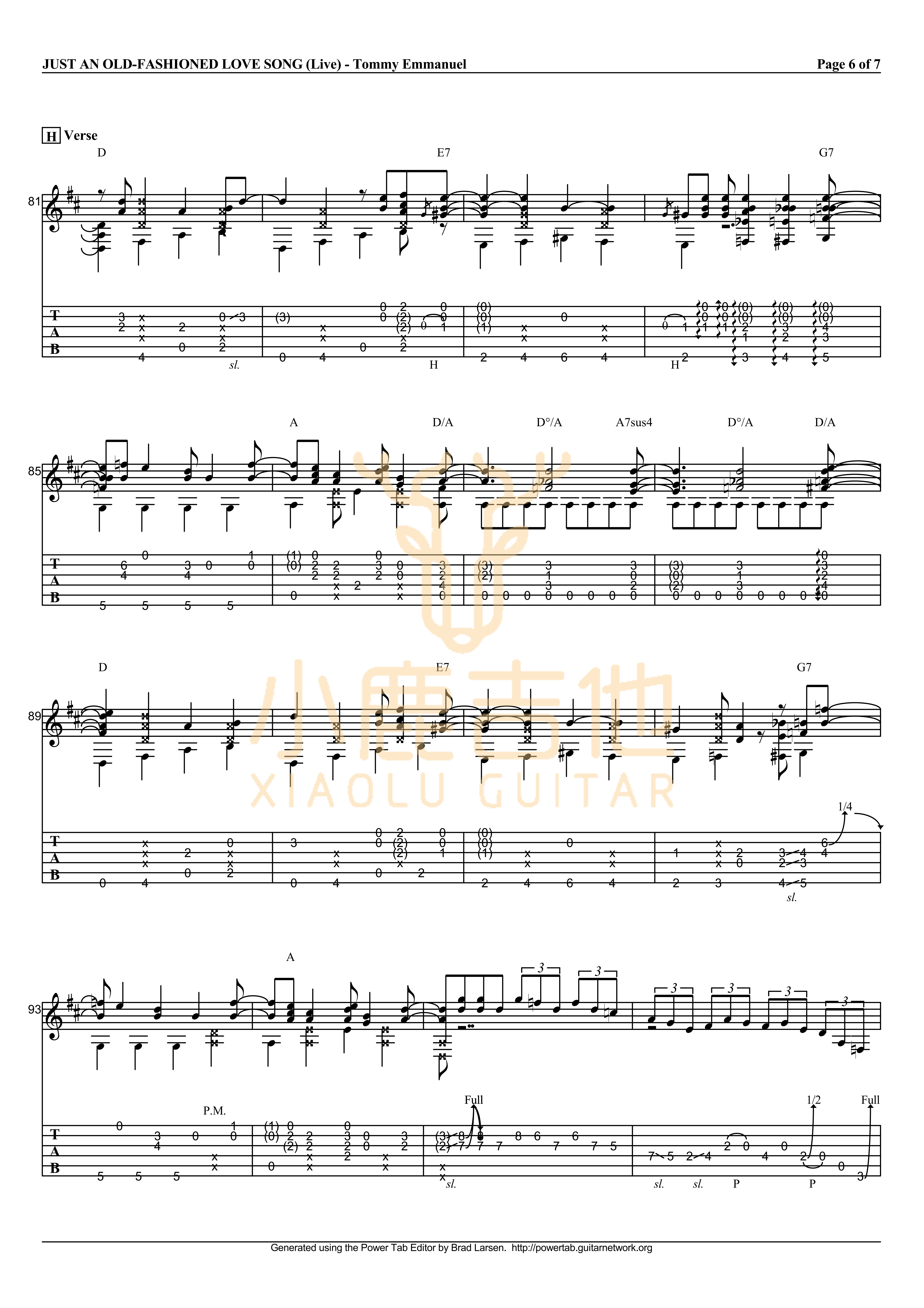 Just An Old-Fashioned Love Song-Tommy Emmanuel指弹吉他谱(小鹿吉他)6