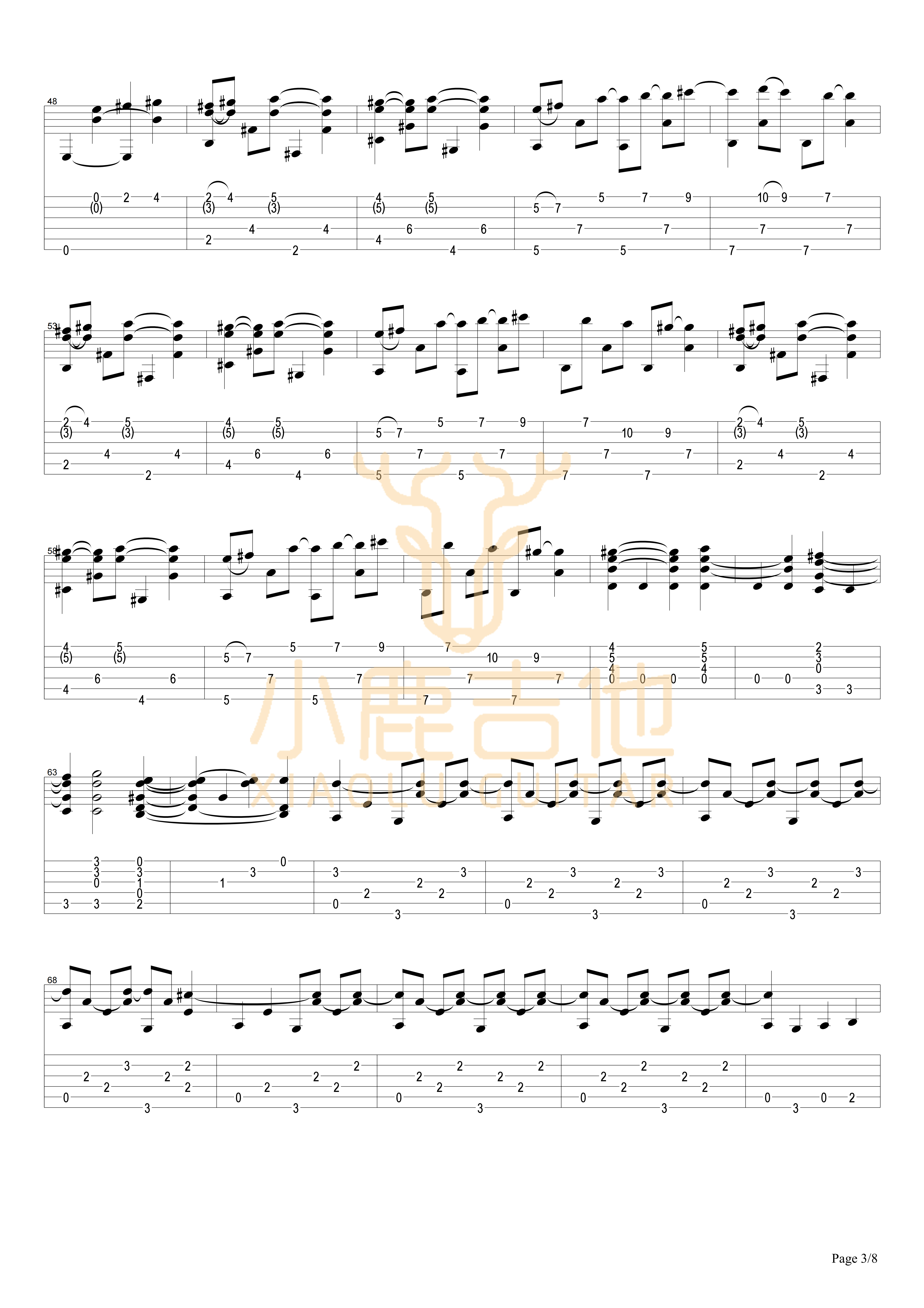 Locomotivation-Tommy Emmanuel指弹吉他谱(小鹿吉他)3