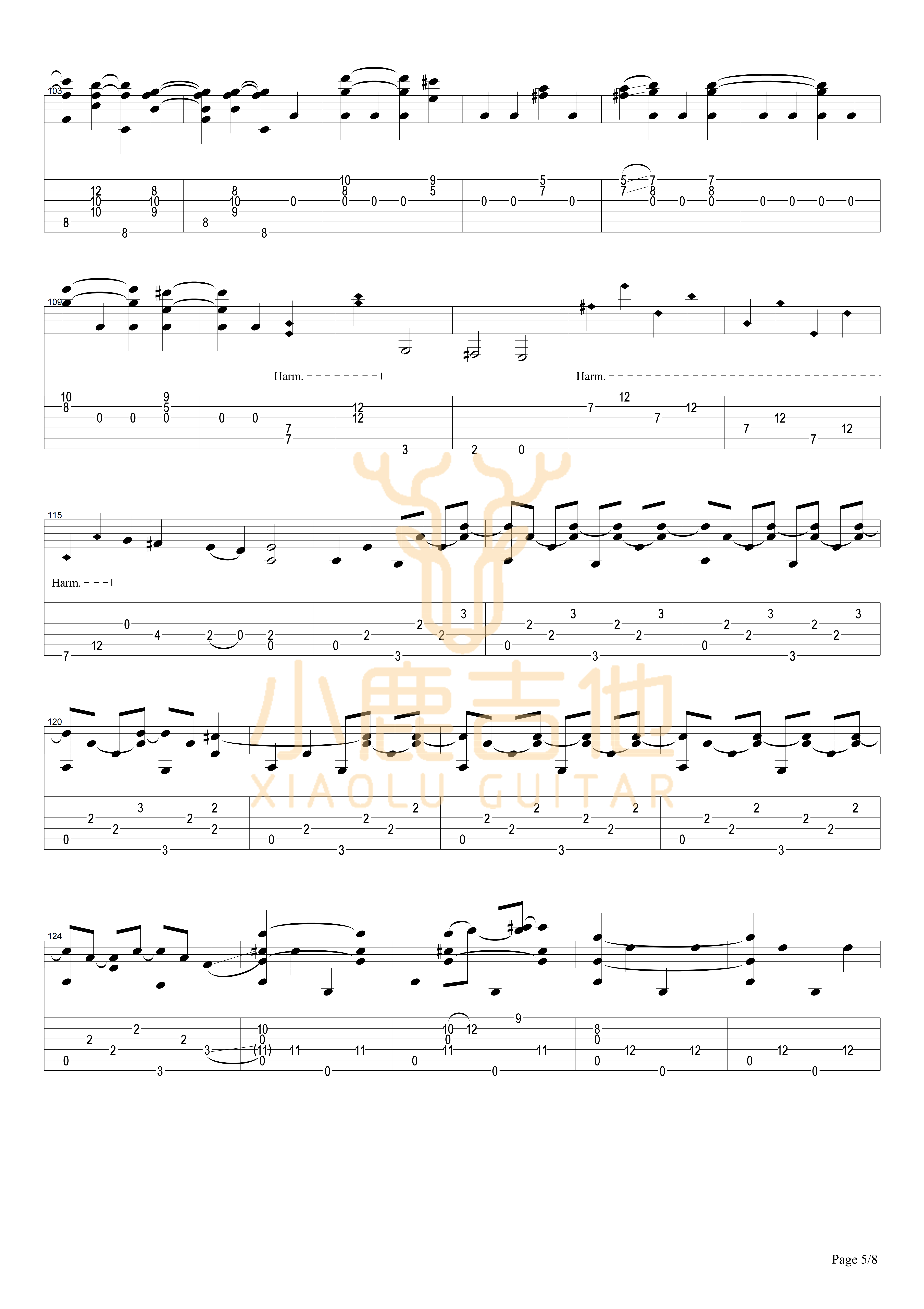 Locomotivation-Tommy Emmanuel指弹吉他谱(小鹿吉他)5