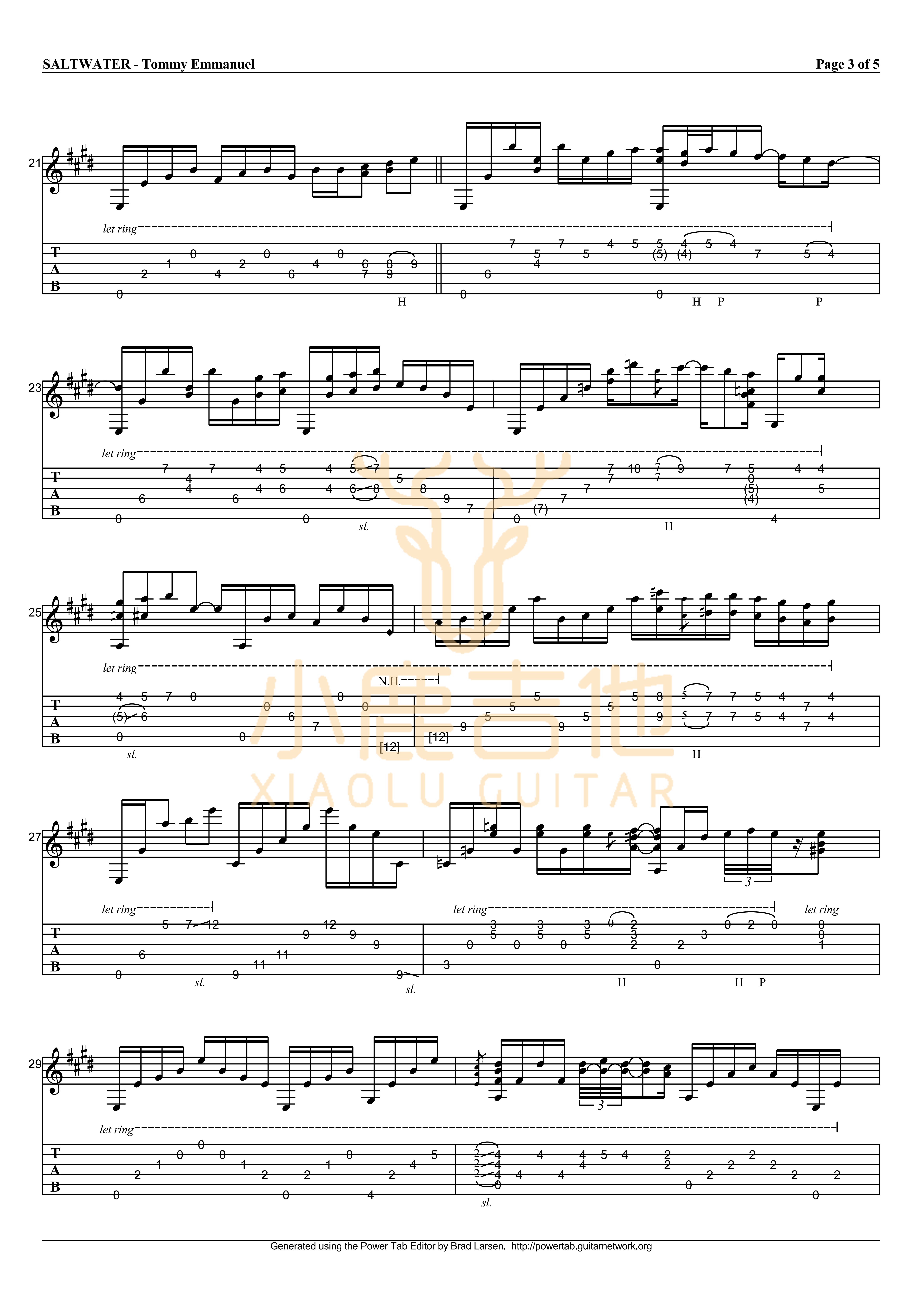 SALTWATER-Tommy Emmanuel指弹吉他谱（小鹿吉他）3