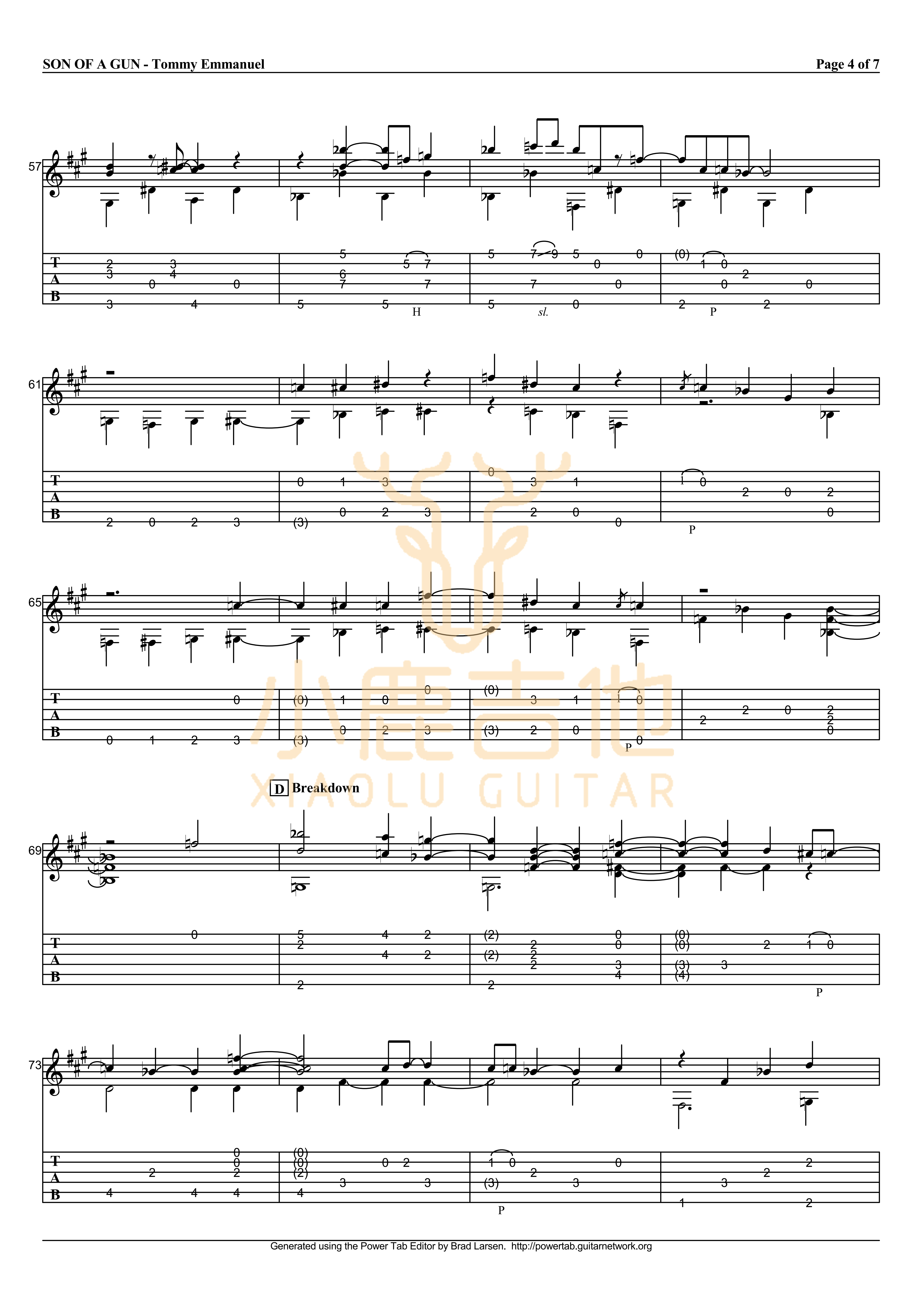 SON OF A GUN-Tommy Emmanuel指弹吉他谱(小鹿吉他)4