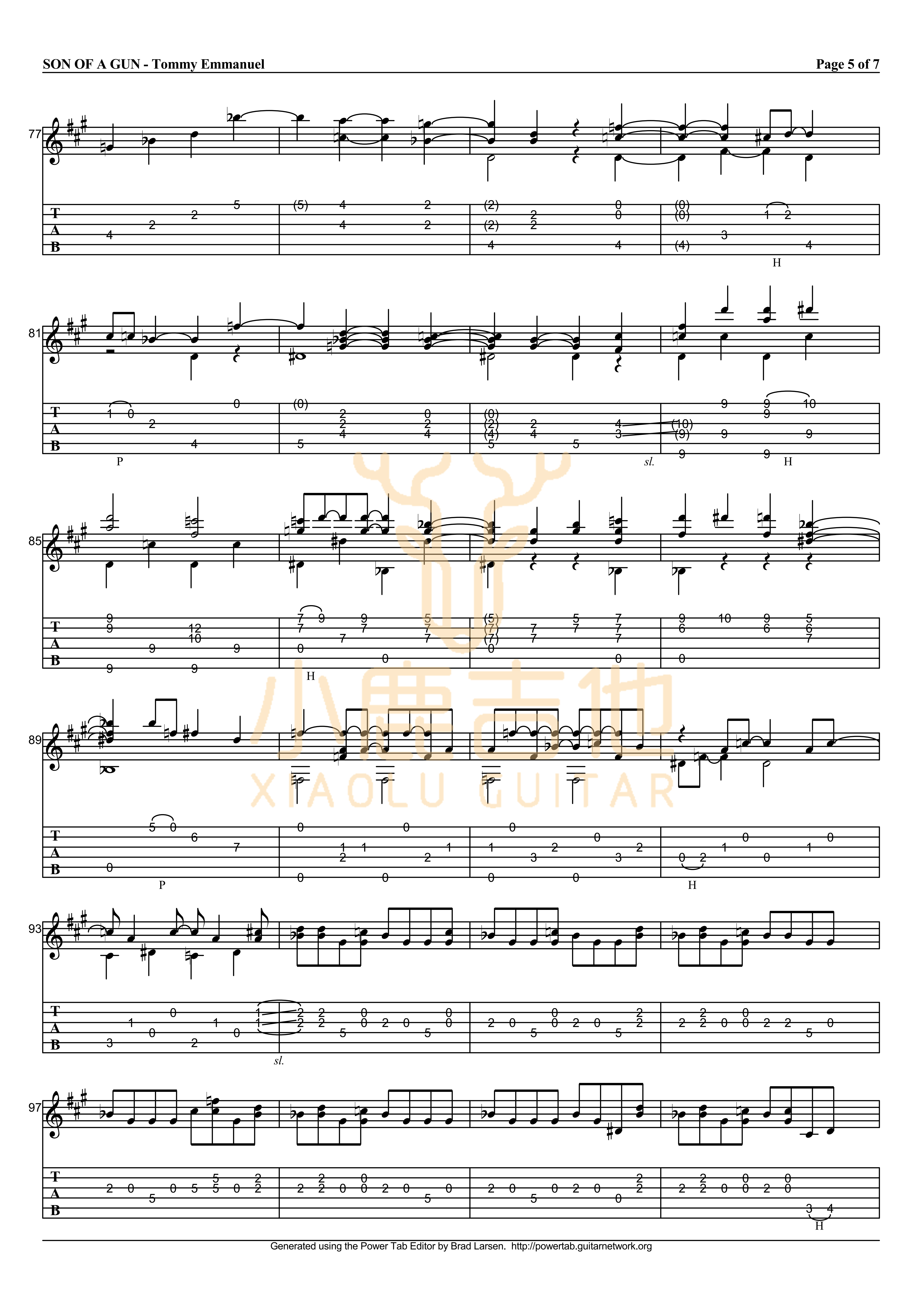 SON OF A GUN-Tommy Emmanuel指弹吉他谱(小鹿吉他)5