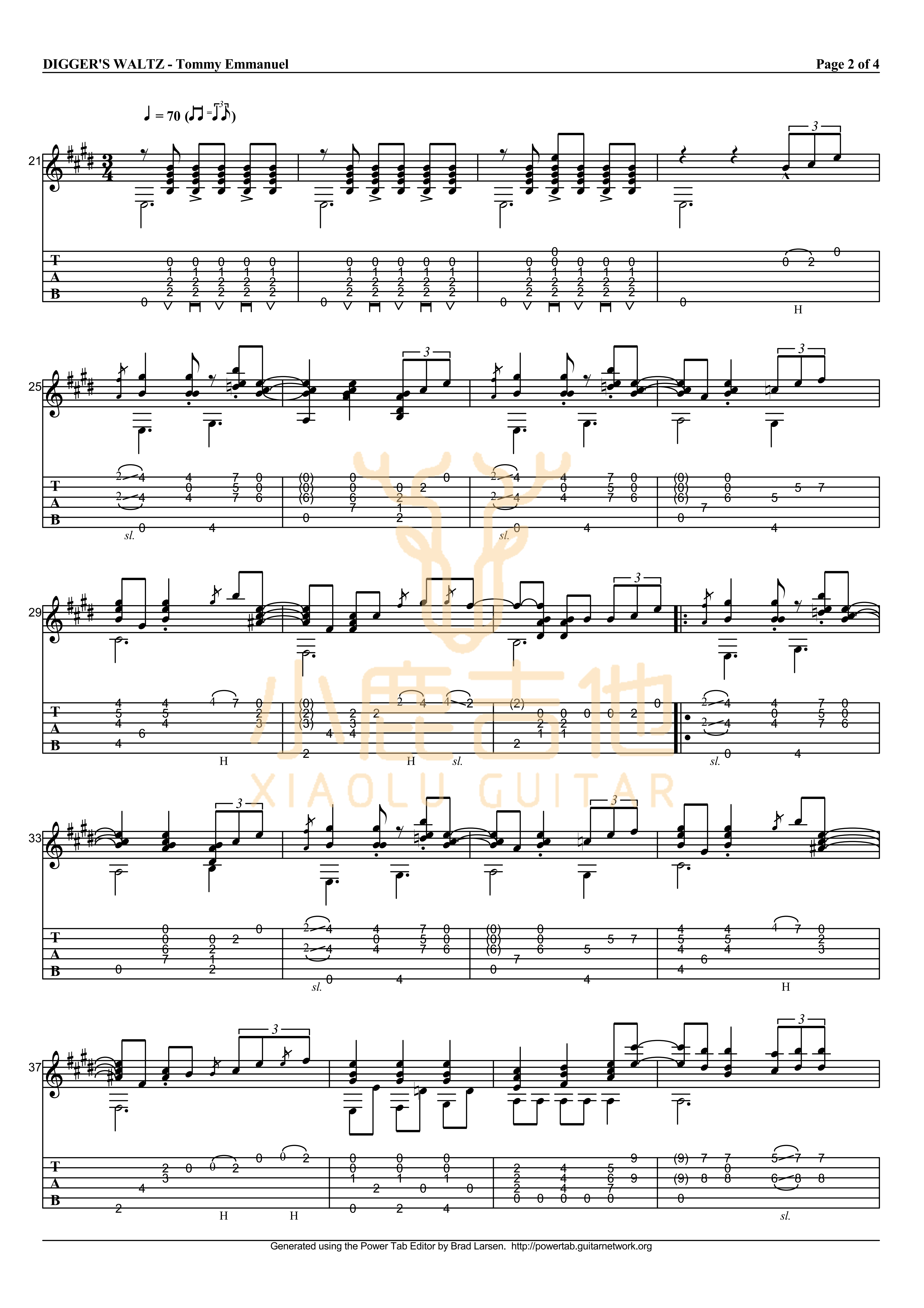 The Diggers' Waltz-Tommy Emmanuel指弹吉他谱（小鹿吉他）2