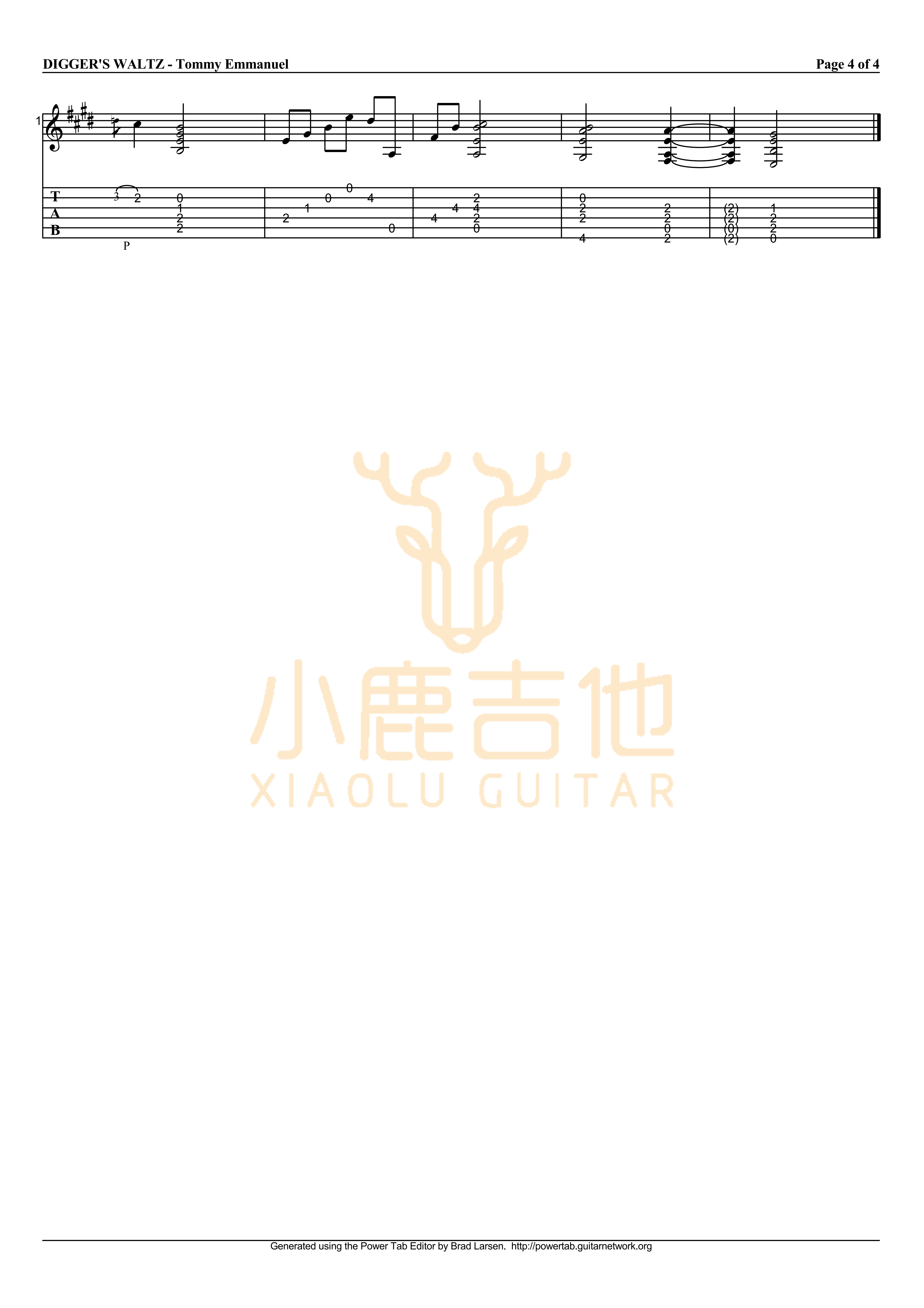 The Diggers' Waltz-Tommy Emmanuel指弹吉他谱（小鹿吉他）4