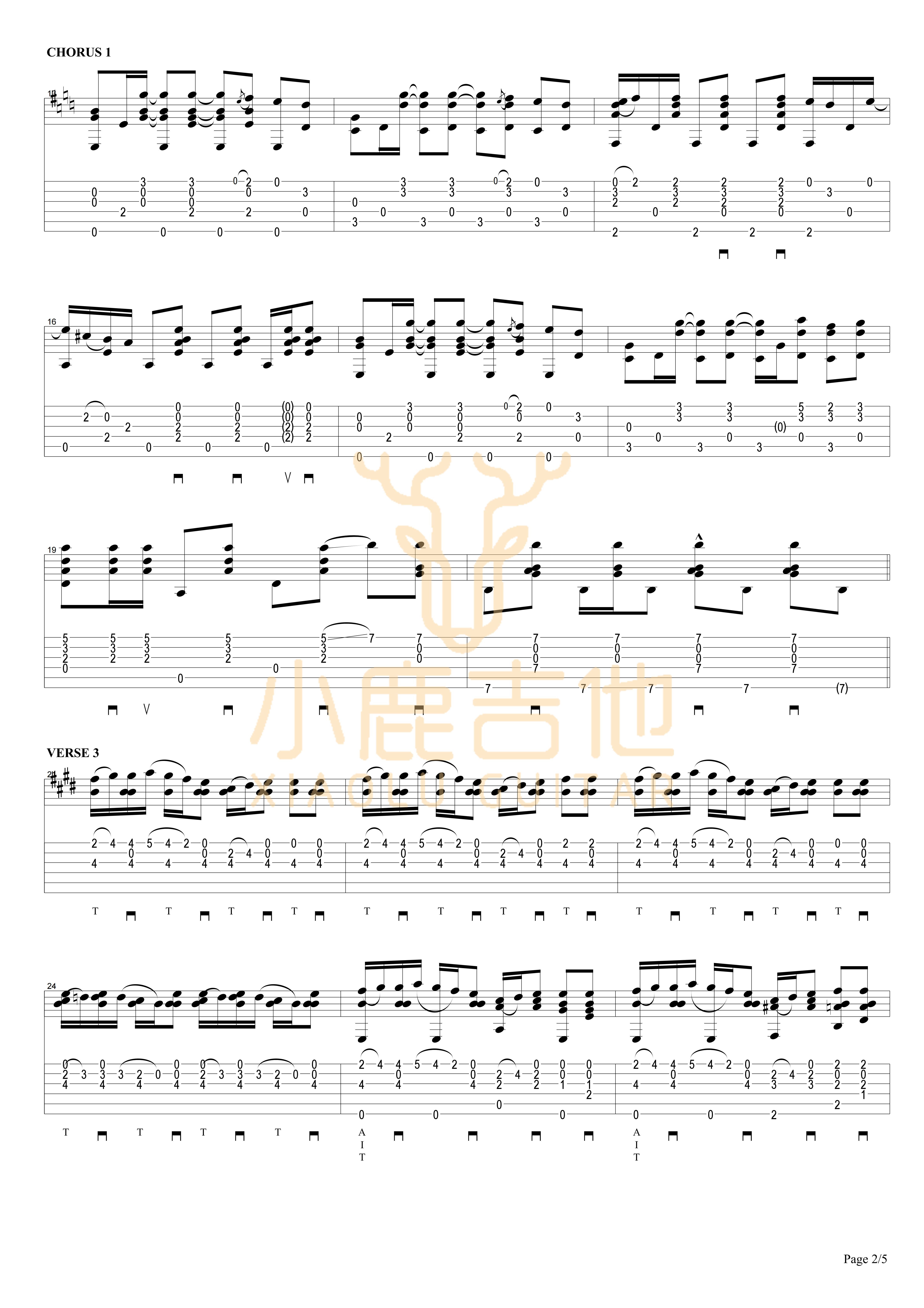 THE JOLLY SWAGMAN-Tommy Emmanuel指弹吉他谱（小鹿吉他）2