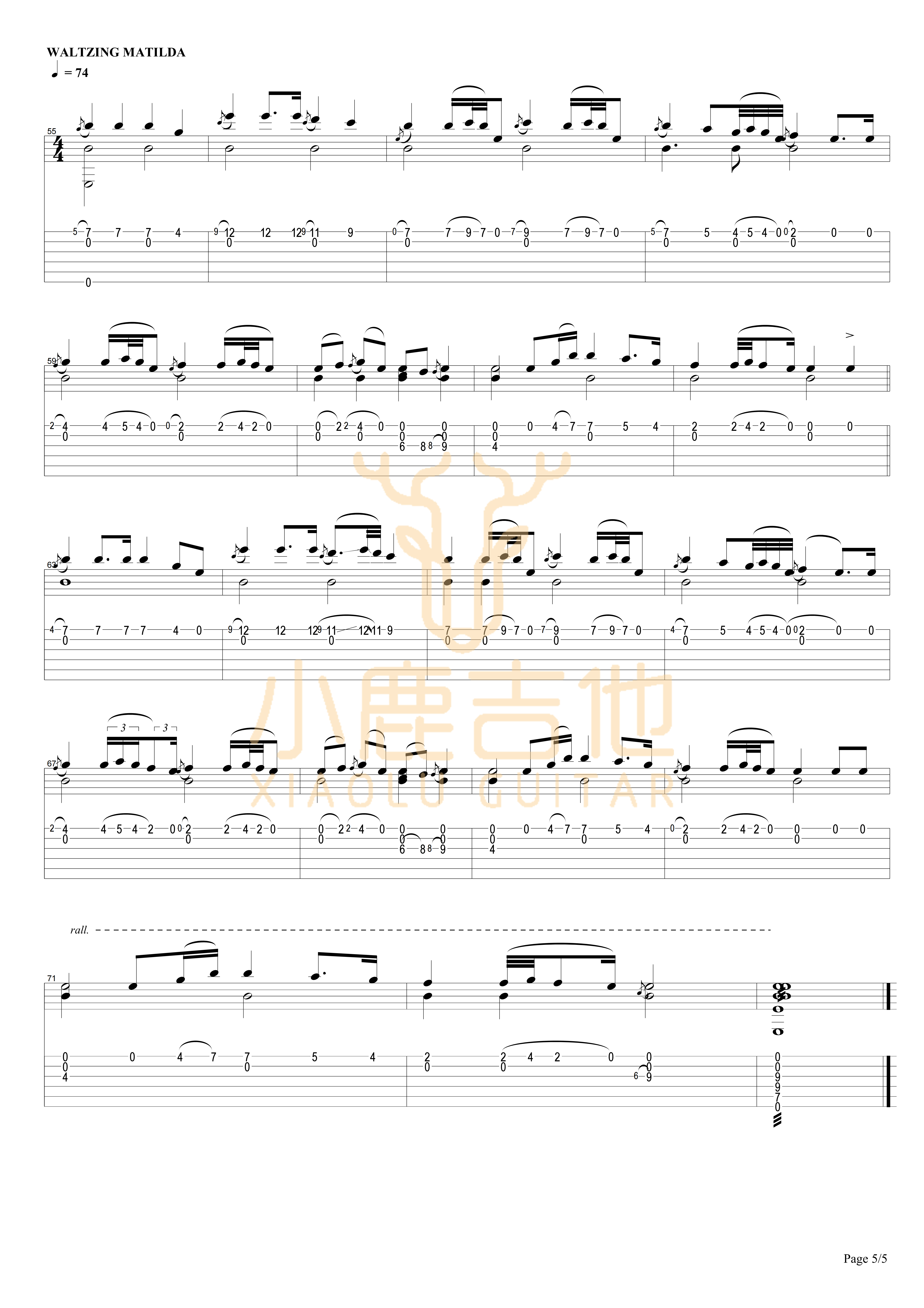 THE JOLLY SWAGMAN-Tommy Emmanuel指弹吉他谱（小鹿吉他）5