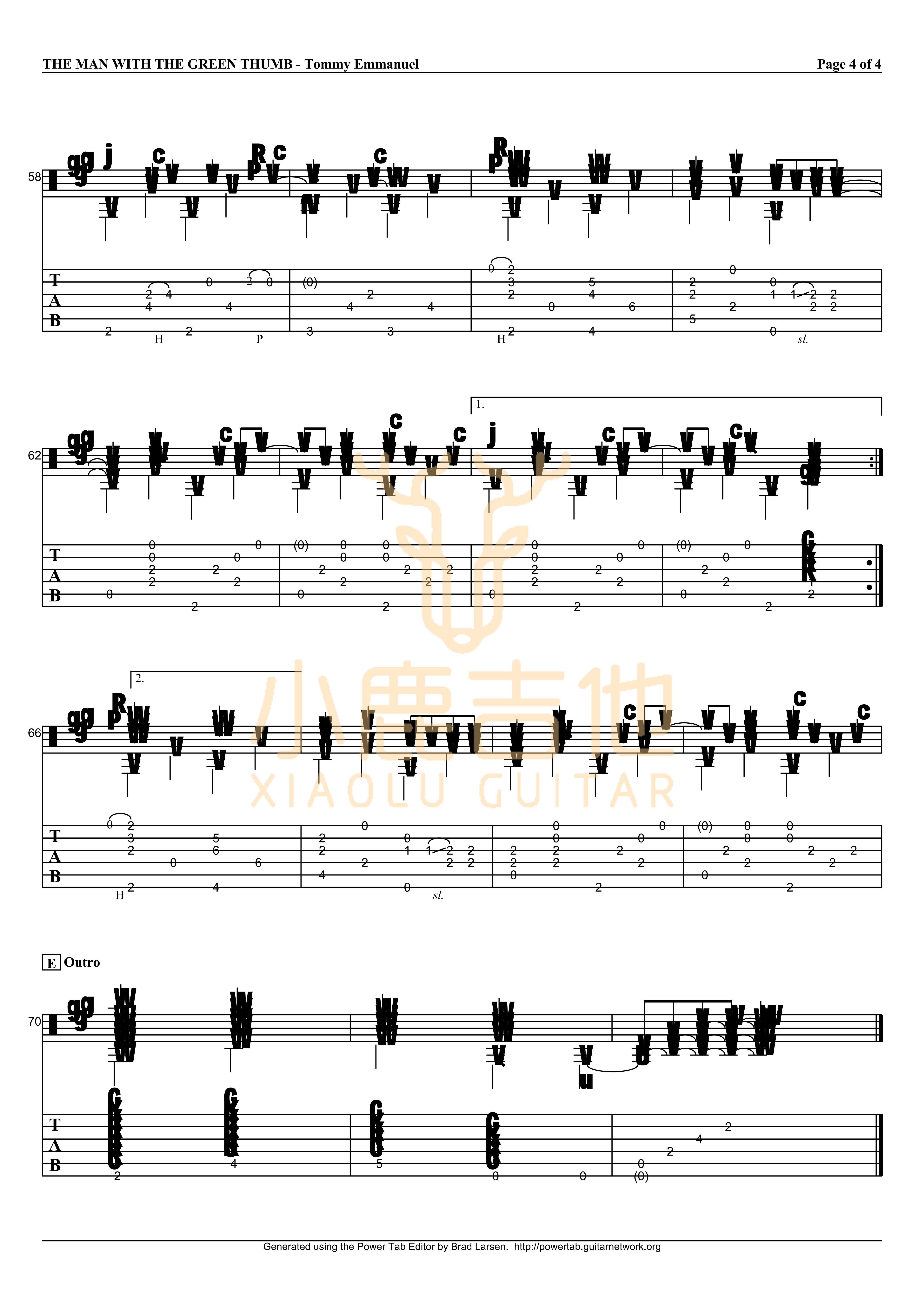 THE MAN WITH THE GREEN THUMB-Tommy Emmanuel指弹吉他谱（小鹿吉他）4