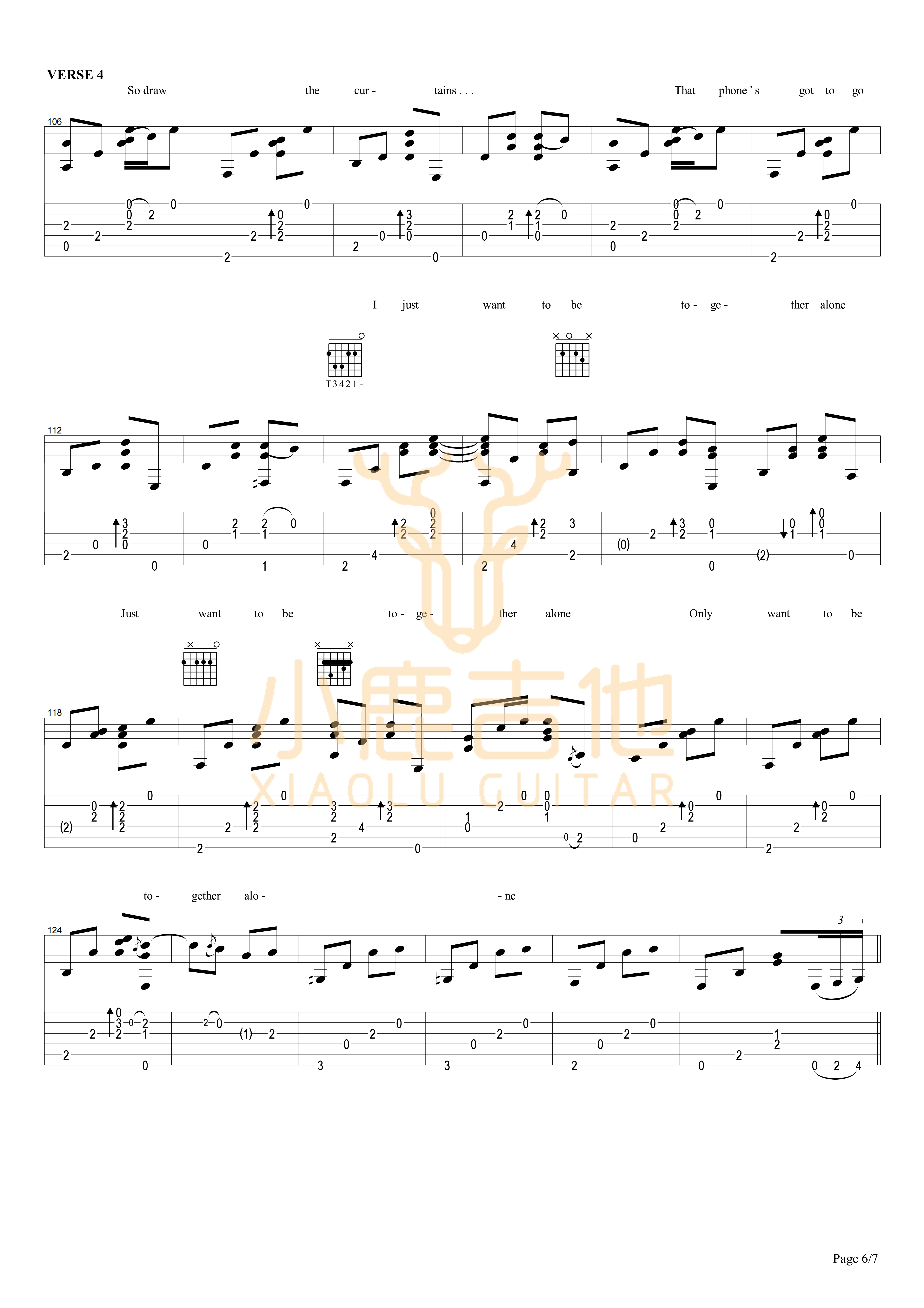 TOGETHER ALONE-Tommy Emmanuel指弹吉他谱（小鹿吉他）6