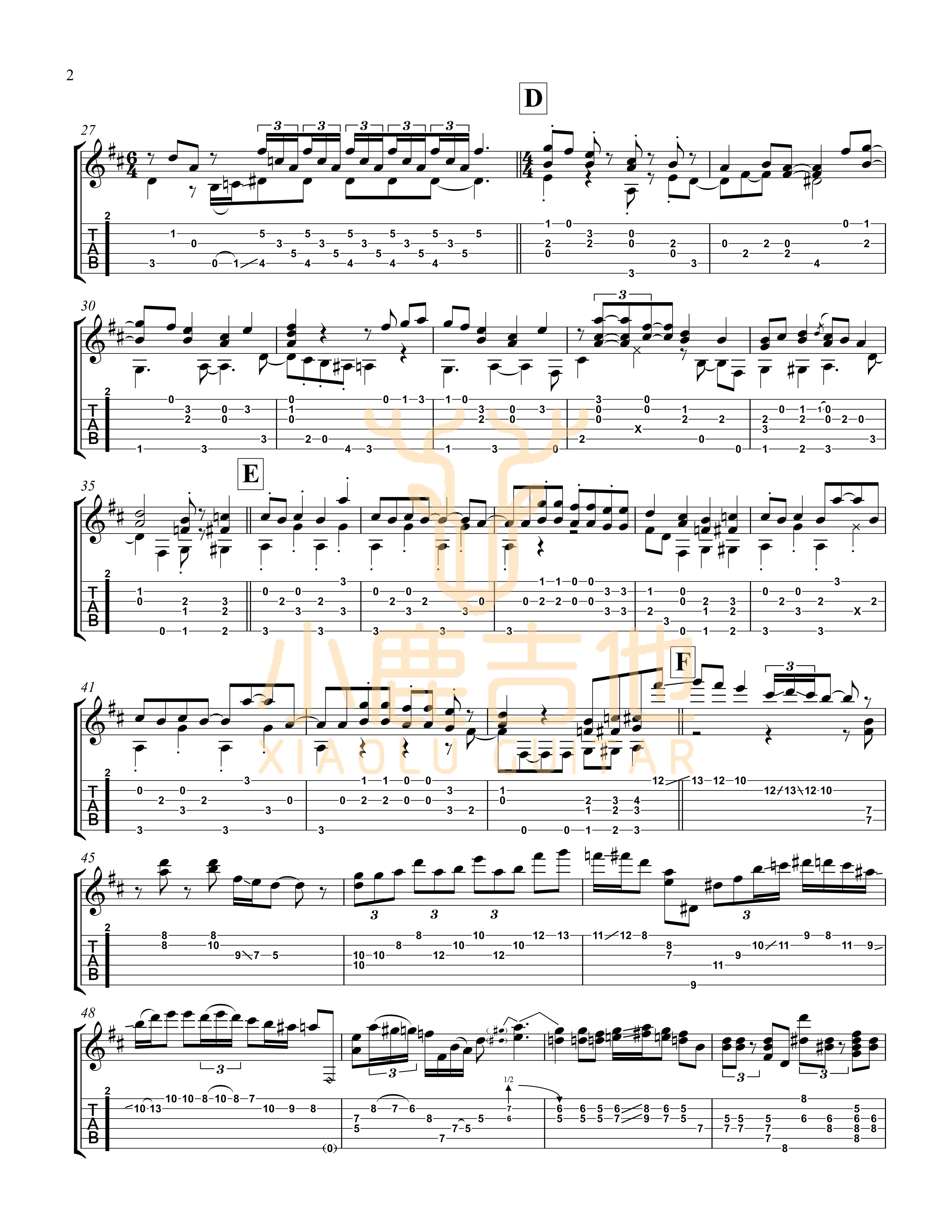 Winnie the Pooh-Tommy Emmanuel指弹吉他谱(小鹿吉他)2